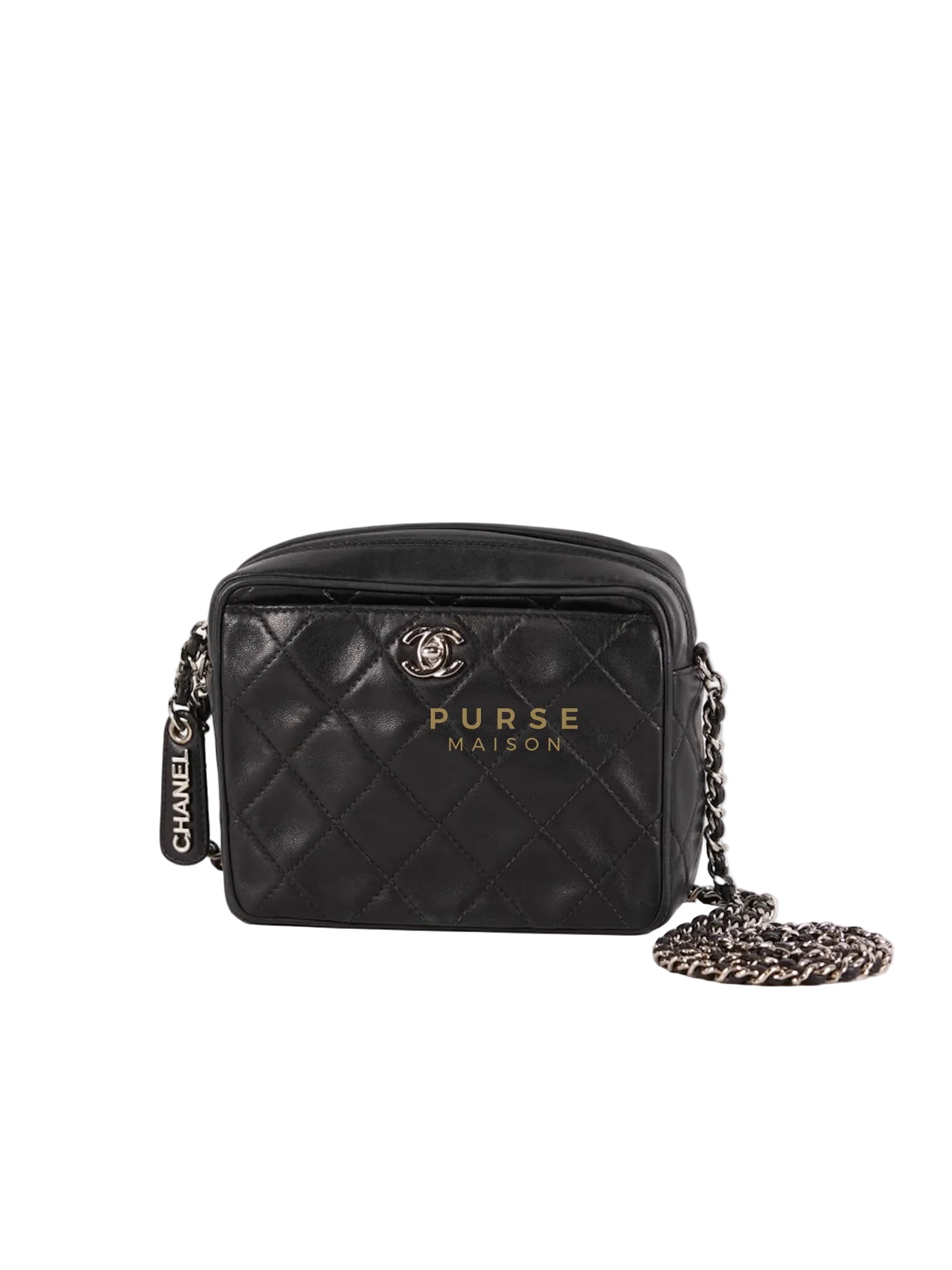 Square Camera Bag Vintage Quilted Lambskin Leather and Silver Hardware Series 4 | Purse Maison Luxury Bags Shop
