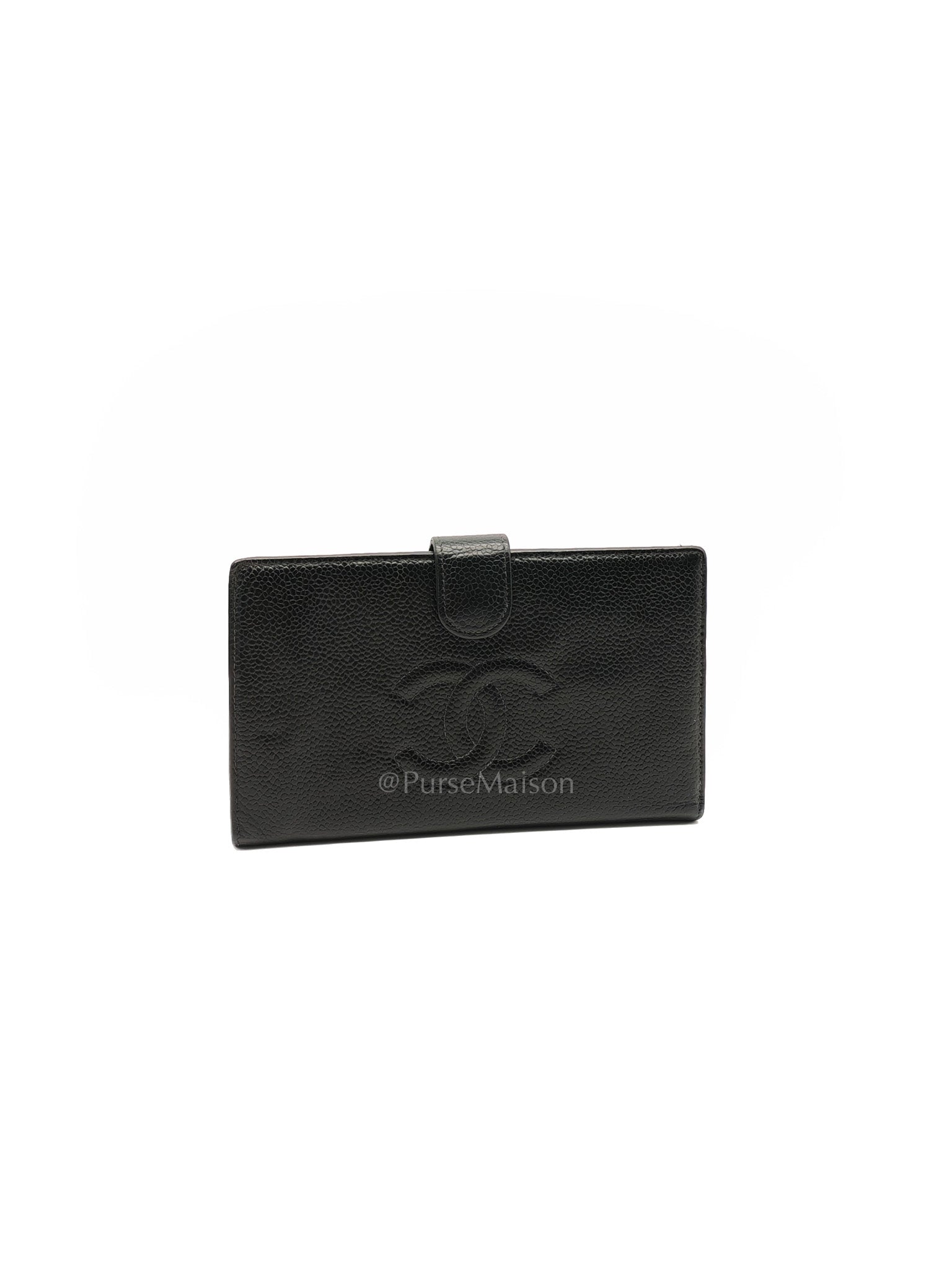 Timeless CC French Wallet in Black Caviar Leather Series 6 | Purse Maison Luxury Bags Shop