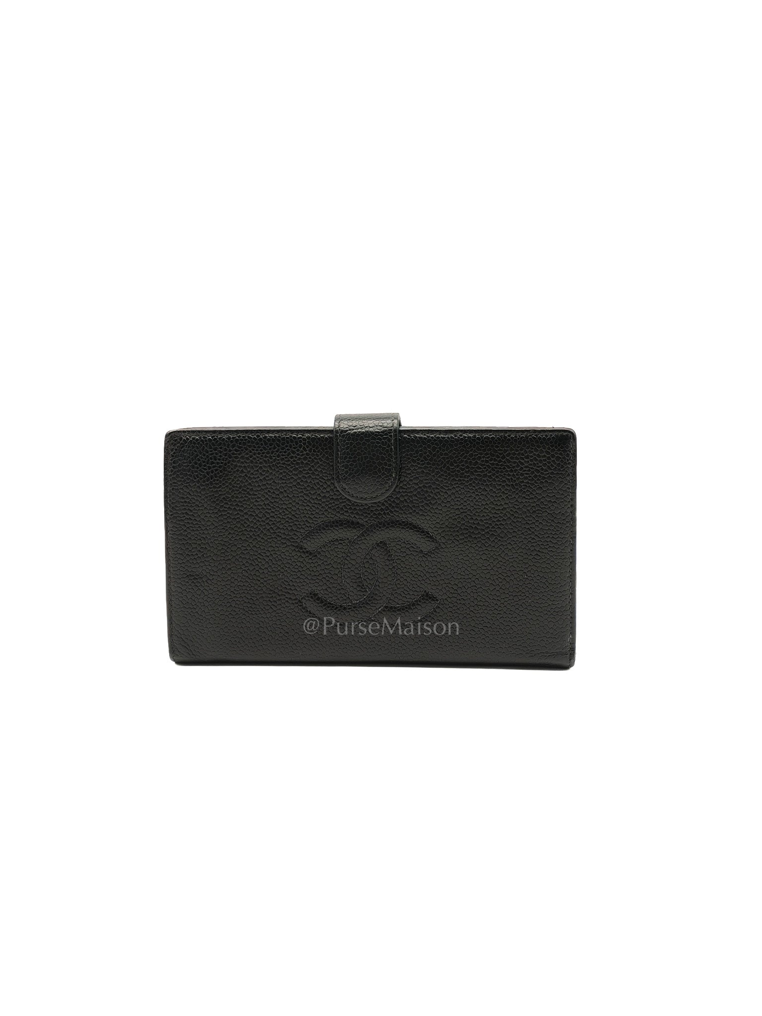 Timeless CC French Wallet in Black Caviar Leather Series 6 | Purse Maison Luxury Bags Shop