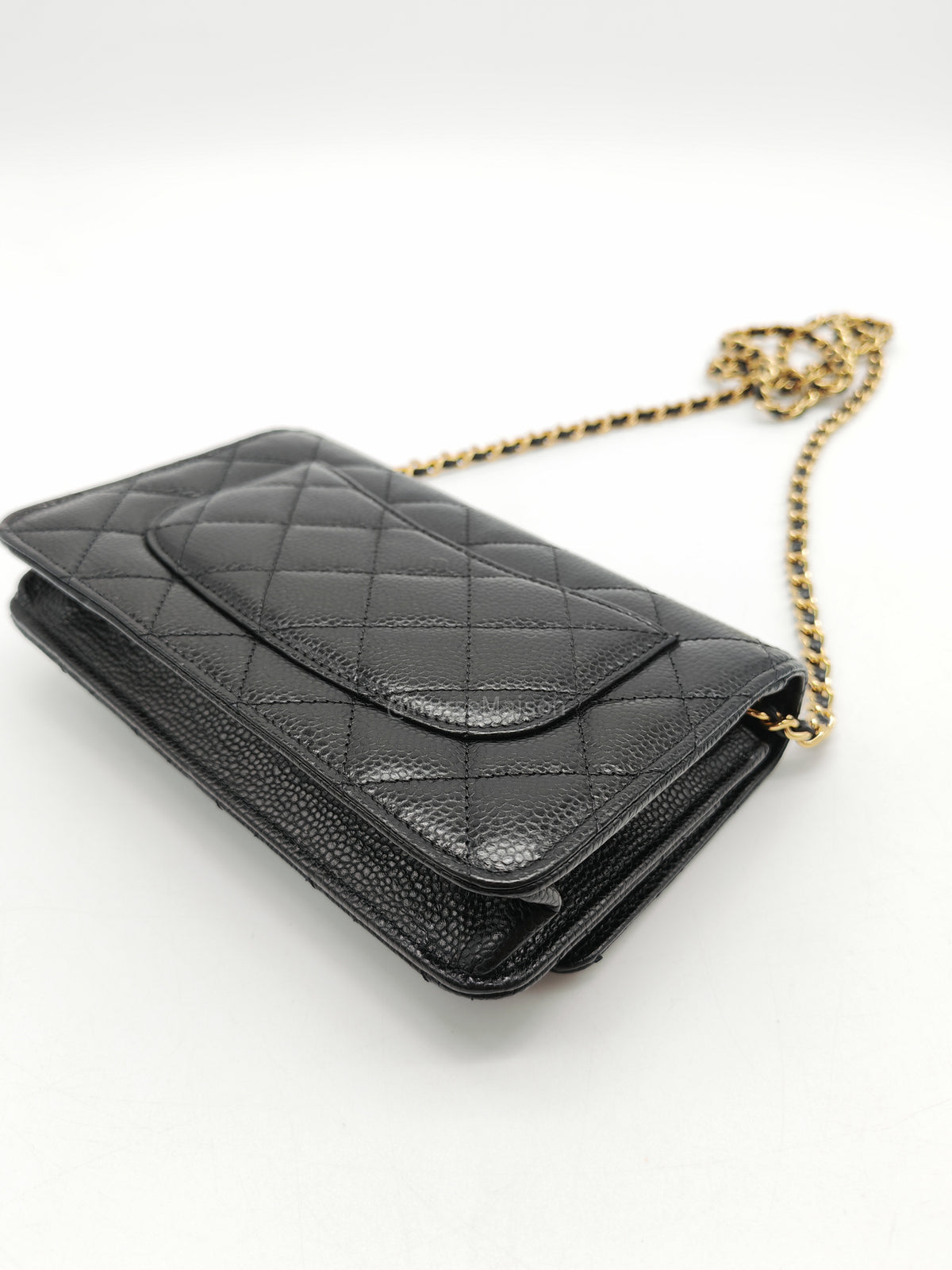 Chanel Turn Lock Wallet On Chain (WOC) in Black Caviar Leather Gold Hardware Microchip (GG****2G) | Purse Maison Luxury Bags Shop
