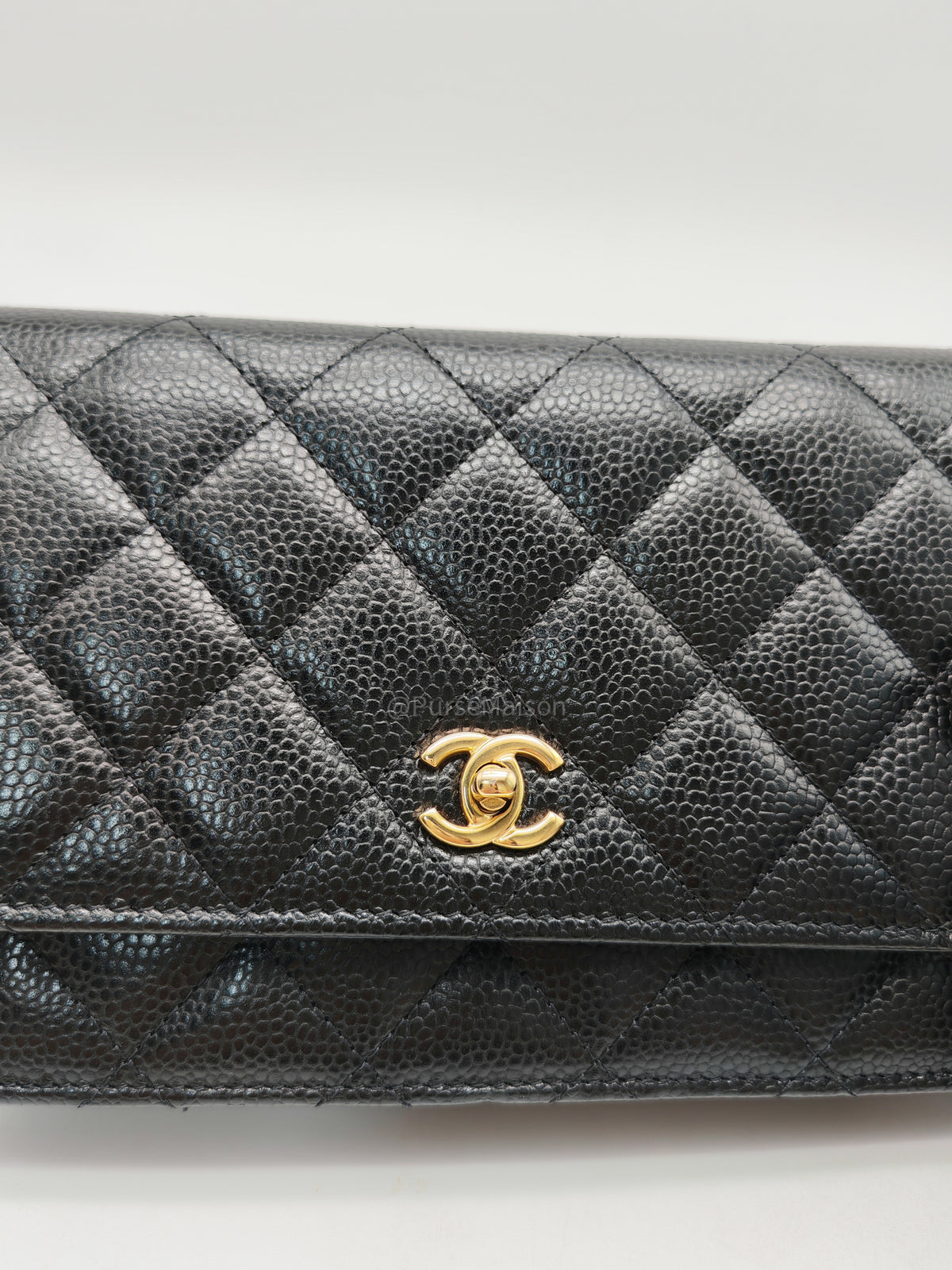 Chanel Turn Lock Wallet On Chain (WOC) in Black Caviar Leather Gold Hardware Microchip (GG****2G) | Purse Maison Luxury Bags Shop