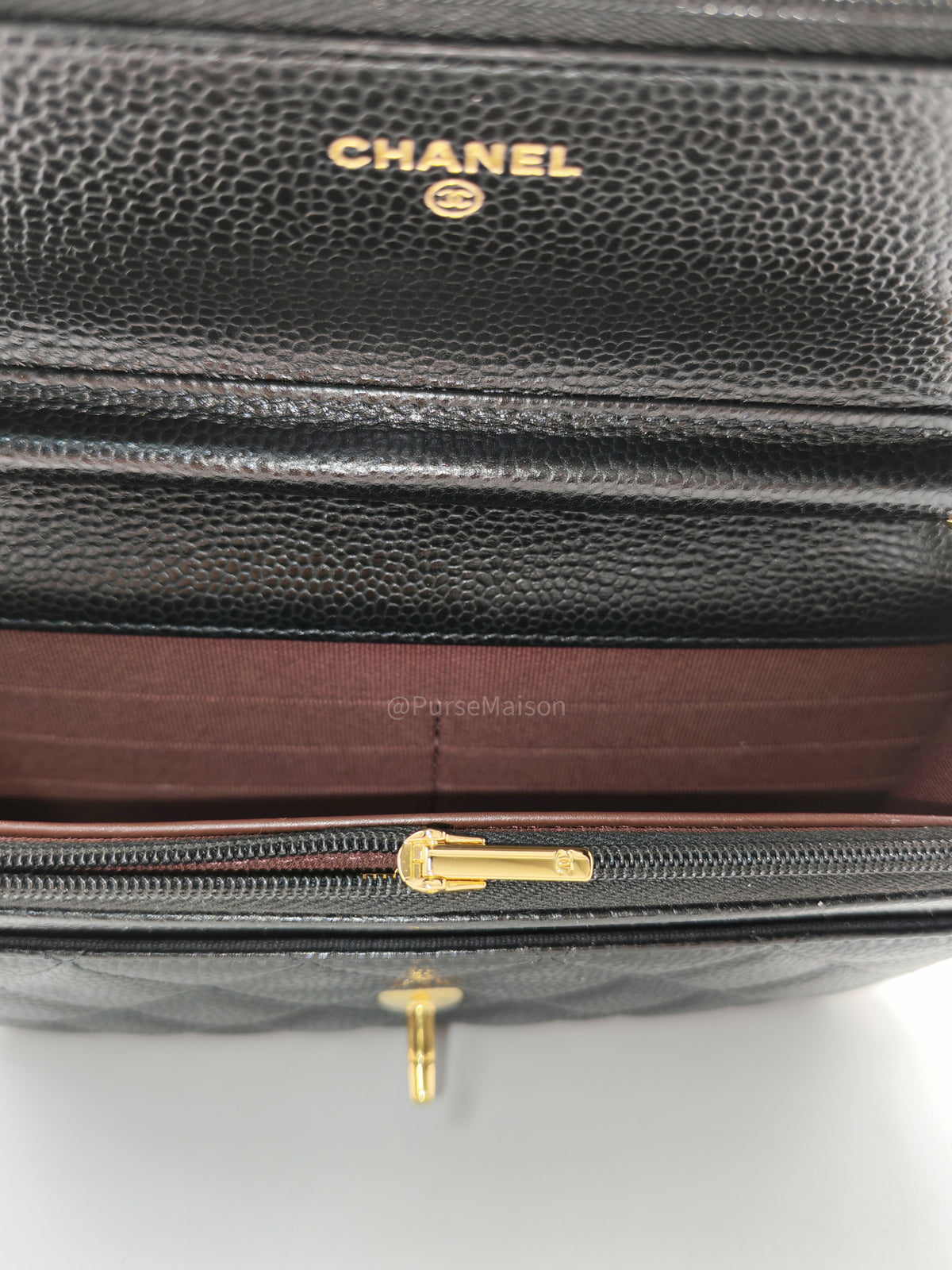 Chanel Turn Lock Wallet On Chain (WOC) in Black Caviar Leather Gold Hardware Microchip (GG****2G) | Purse Maison Luxury Bags Shop