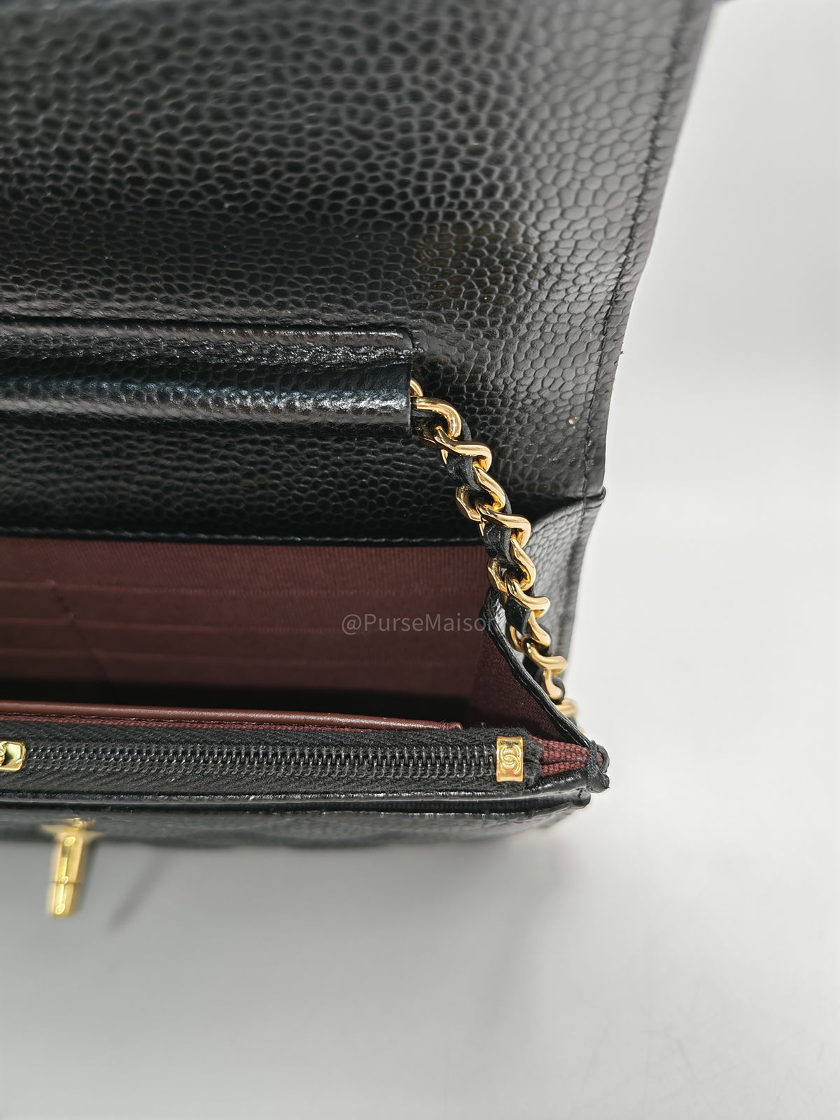 Chanel Turn Lock Wallet On Chain (WOC) in Black Caviar Leather Gold Hardware Microchip (GG****2G) | Purse Maison Luxury Bags Shop