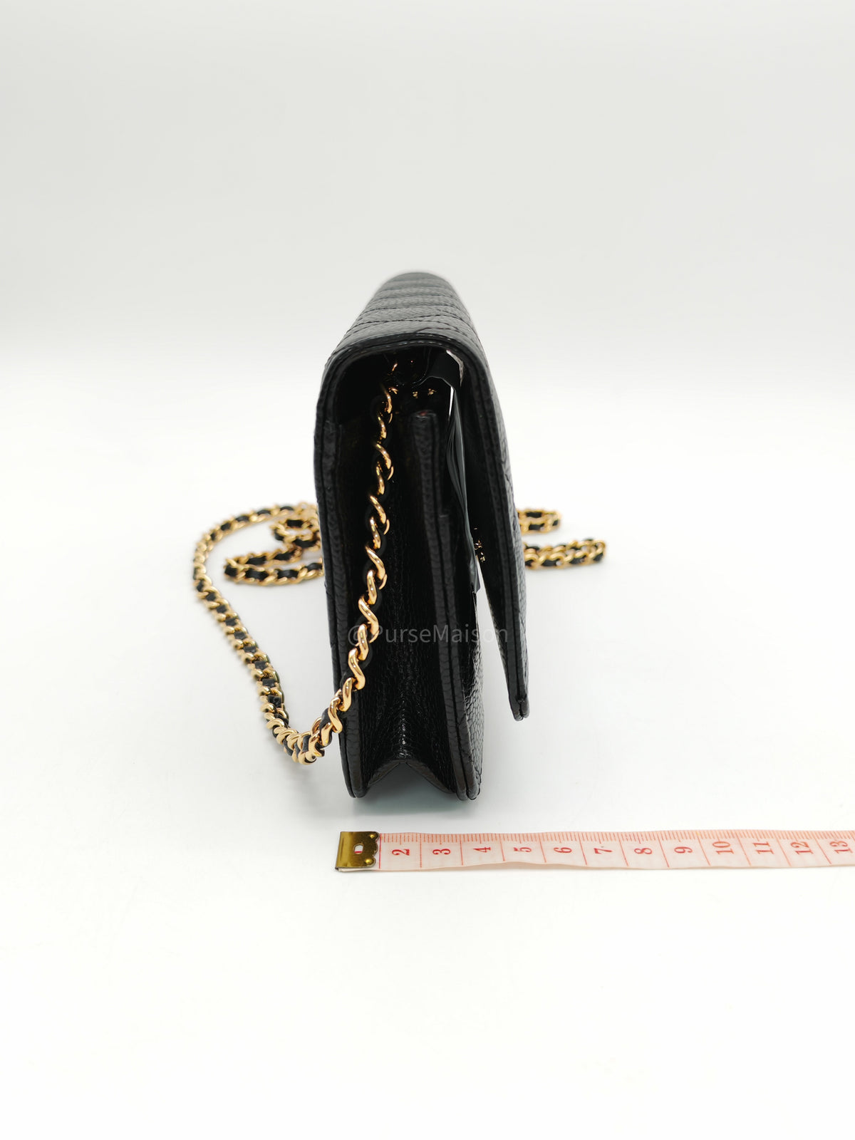 Chanel Turn Lock Wallet On Chain (WOC) in Black Caviar Leather Gold Hardware Microchip (GG****2G) | Purse Maison Luxury Bags Shop