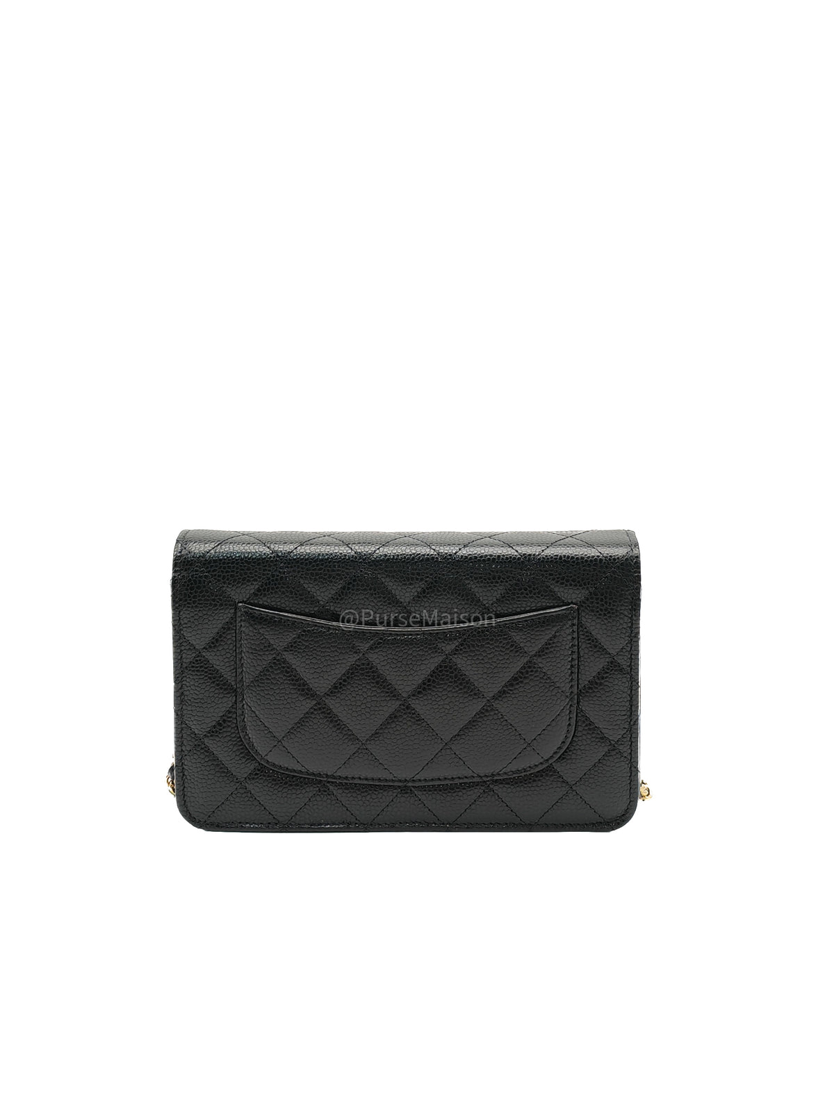 Chanel Turn Lock Wallet On Chain (WOC) in Black Caviar Leather Gold Hardware Microchip (GG****2G) | Purse Maison Luxury Bags Shop