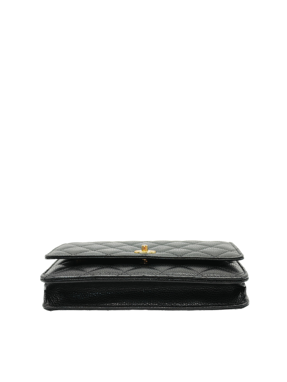 Chanel Turn Lock Wallet On Chain (WOC) in Black Caviar Leather Gold Hardware Microchip (GG****2G) | Purse Maison Luxury Bags Shop