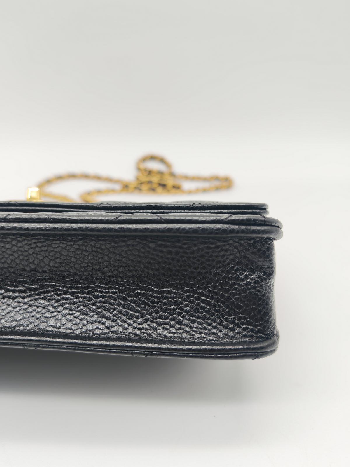 Chanel Turn Lock Wallet on Chain (WOC) in Black Caviar Leather Gold Hardware (Microchip) | Purse Maison Luxury Bags Shop
