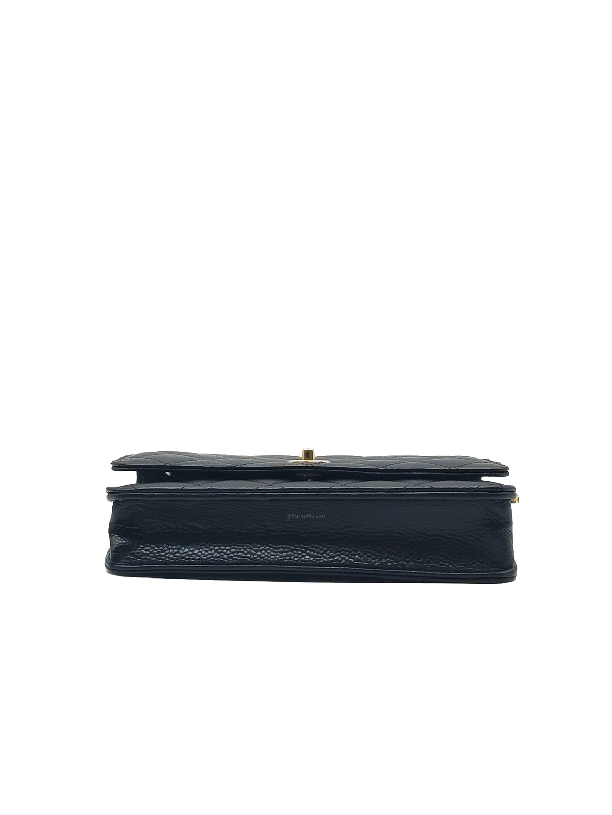 Chanel Turn Lock Wallet on Chain (WOC) in Black Caviar Leather Gold Hardware (Microchip) | Purse Maison Luxury Bags Shop