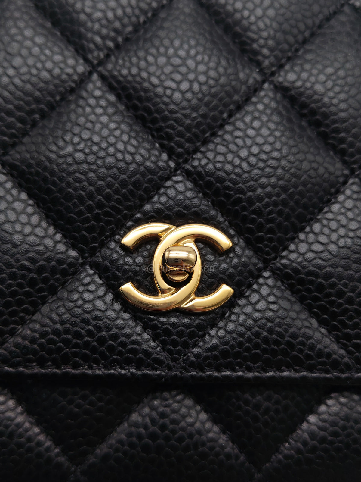 Chanel Turn Lock Wallet On Chain (WOC) in Black Caviar Leather Gold Hardware (Microchip) | Purse Maison Luxury Bags Shop