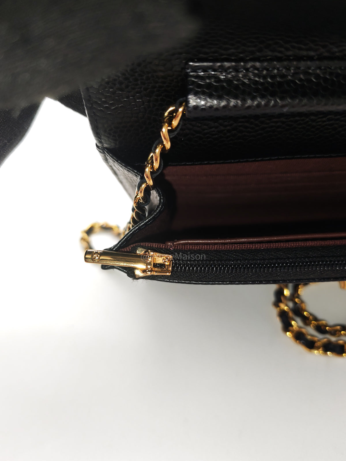 Chanel Turn Lock Wallet On Chain (WOC) in Black Caviar Leather Gold Hardware (Microchip) | Purse Maison Luxury Bags Shop