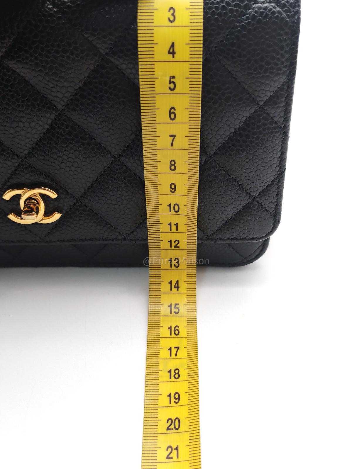Chanel Turn Lock Wallet On Chain (WOC) in Black Caviar Leather Gold Hardware (Microchip) | Purse Maison Luxury Bags Shop