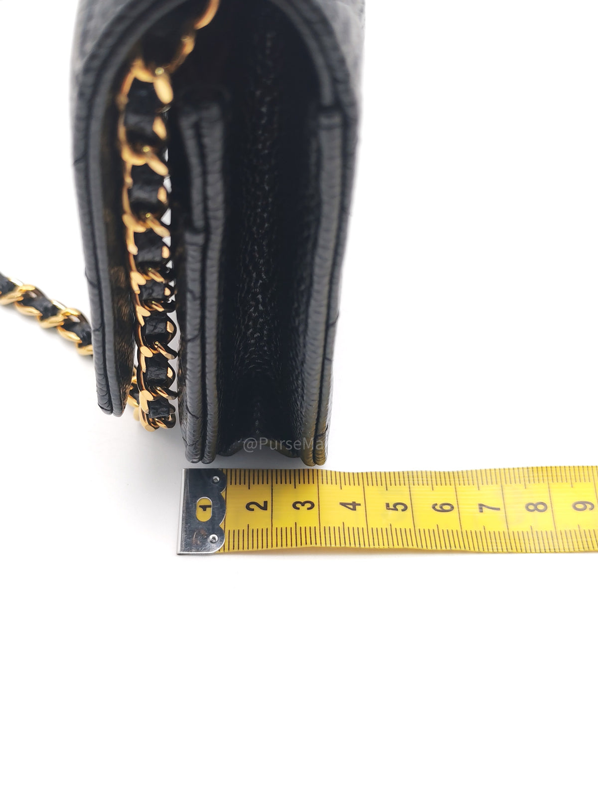 Chanel Turn Lock Wallet On Chain (WOC) in Black Caviar Leather Gold Hardware (Microchip) | Purse Maison Luxury Bags Shop
