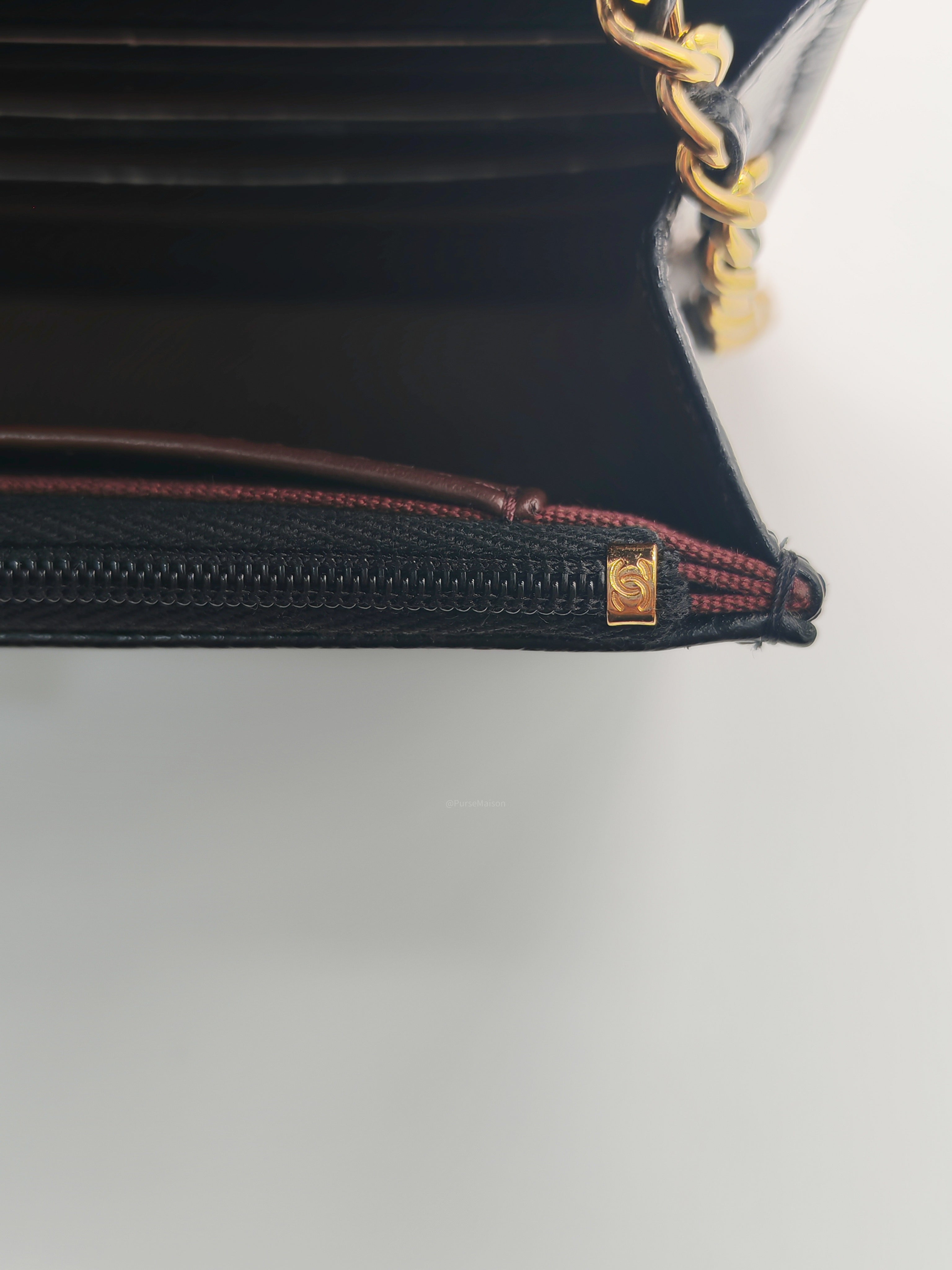 Chanel Turn Lock Wallet on Chain (WOC) in Black Caviar Leather Gold Hardware (Microchip) | Purse Maison Luxury Bags Shop