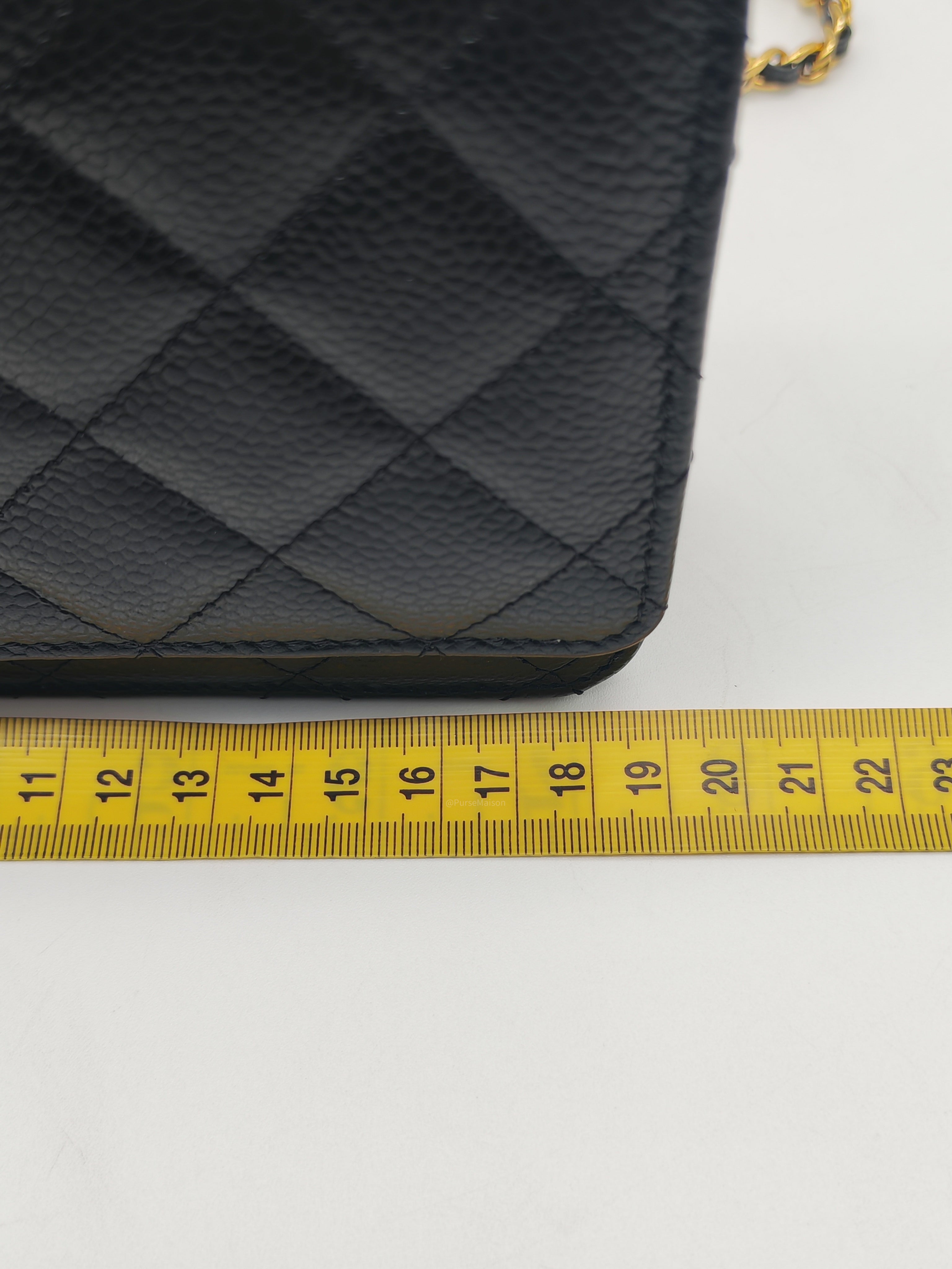 Chanel Turn Lock Wallet on Chain (WOC) in Black Caviar Leather Gold Hardware (Microchip) | Purse Maison Luxury Bags Shop