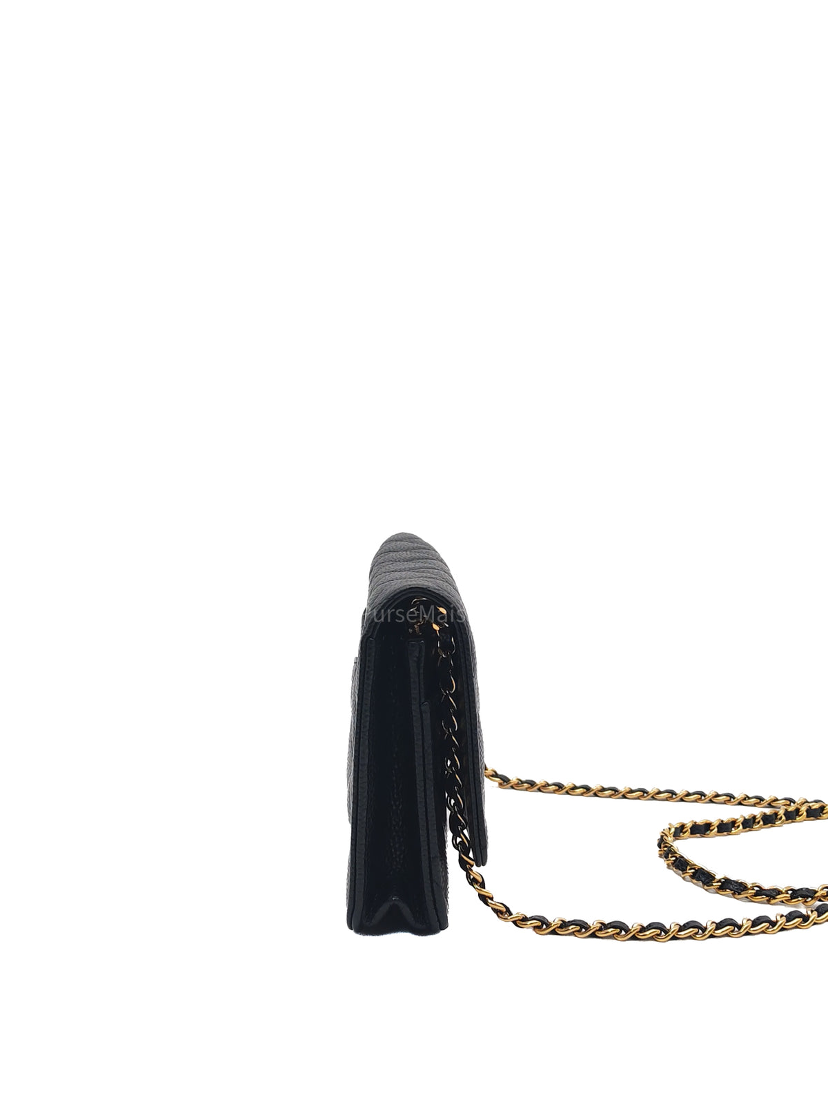 Chanel Turn Lock Wallet On Chain (WOC) in Black Caviar Leather Gold Hardware (Microchip) | Purse Maison Luxury Bags Shop