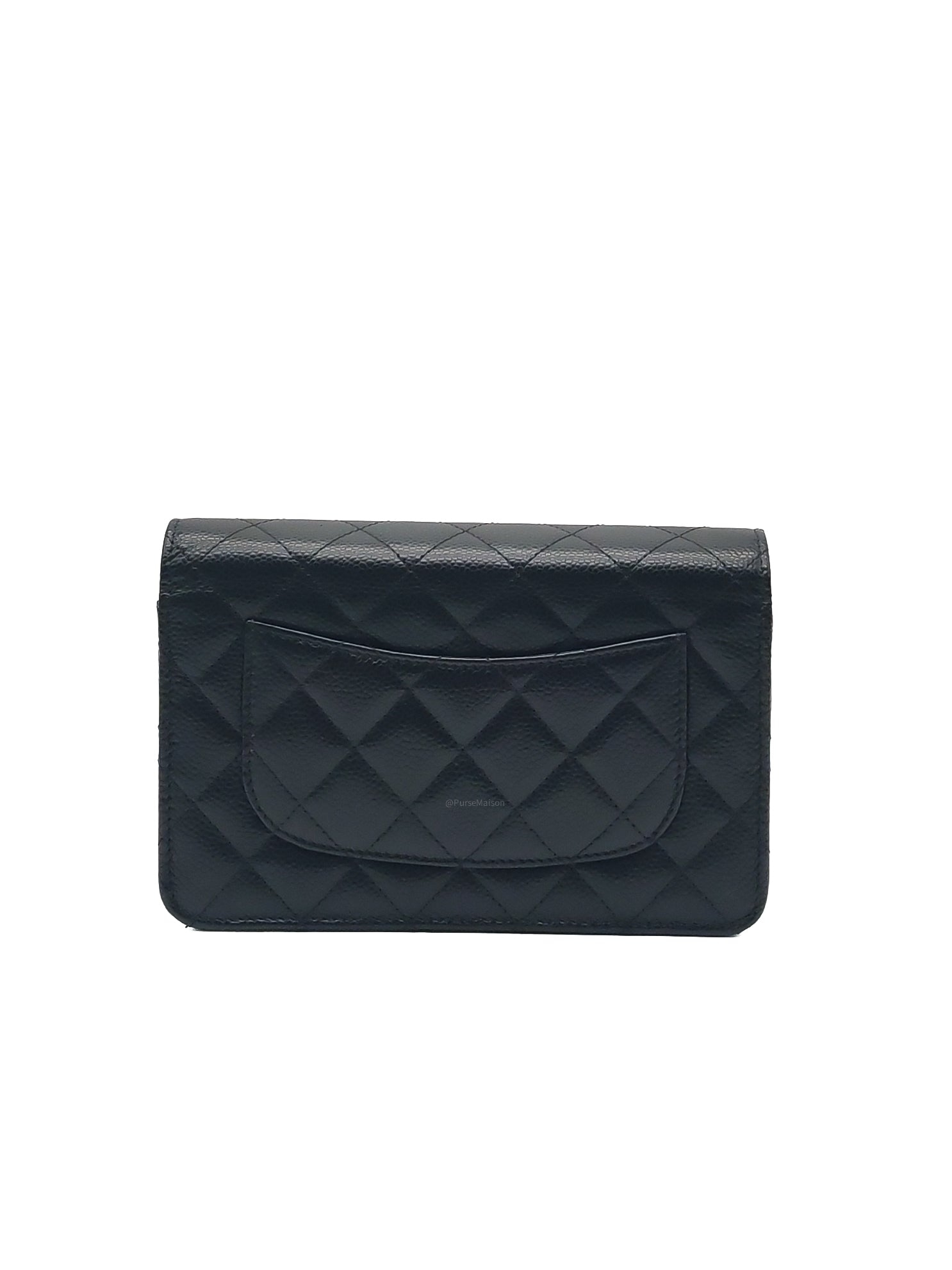 Chanel Turn Lock Wallet on Chain (WOC) in Black Caviar Leather Gold Hardware (Microchip) | Purse Maison Luxury Bags Shop