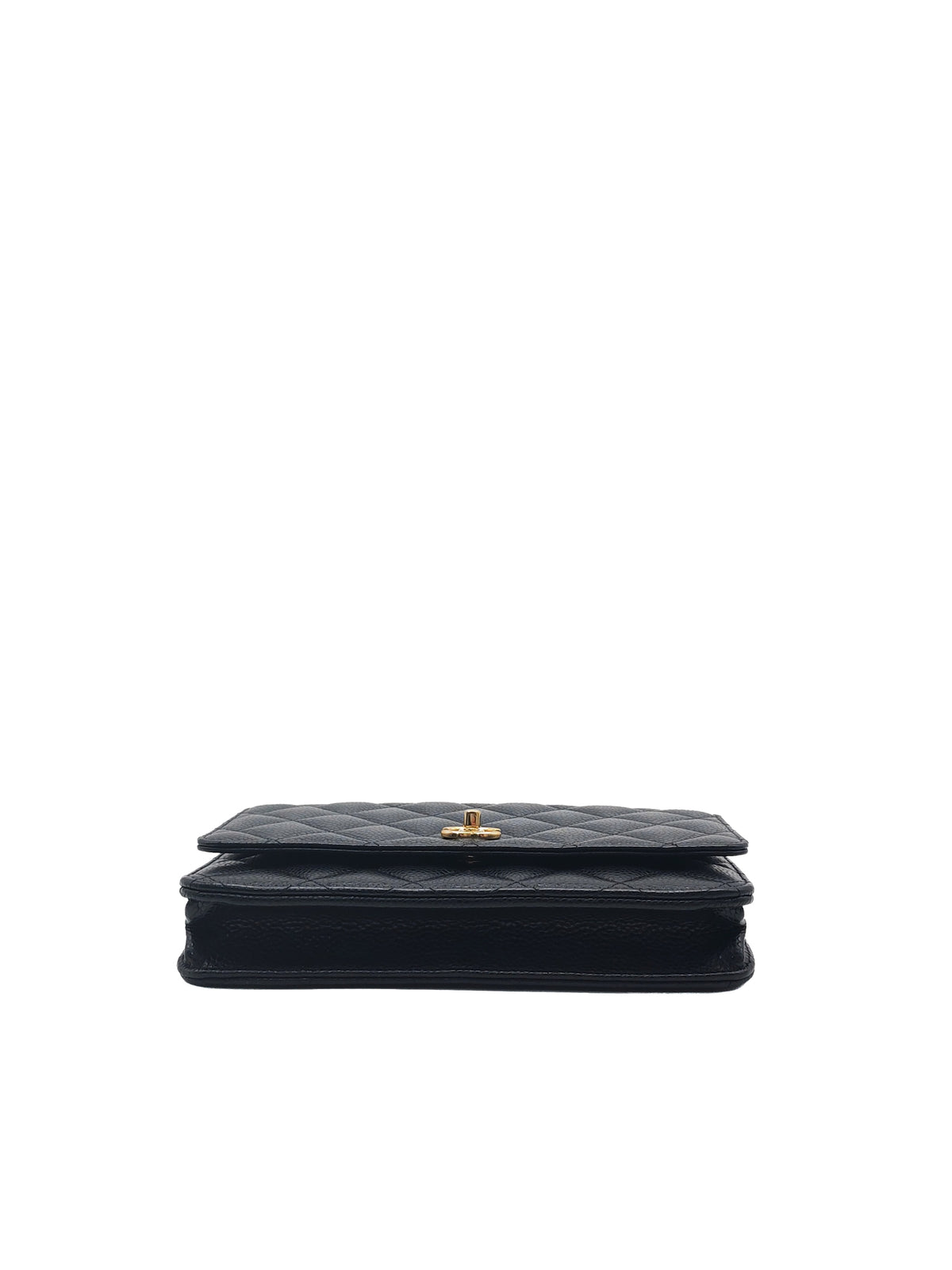 Chanel Turn Lock Wallet On Chain (WOC) in Black Caviar Leather Gold Hardware (Microchip) | Purse Maison Luxury Bags Shop