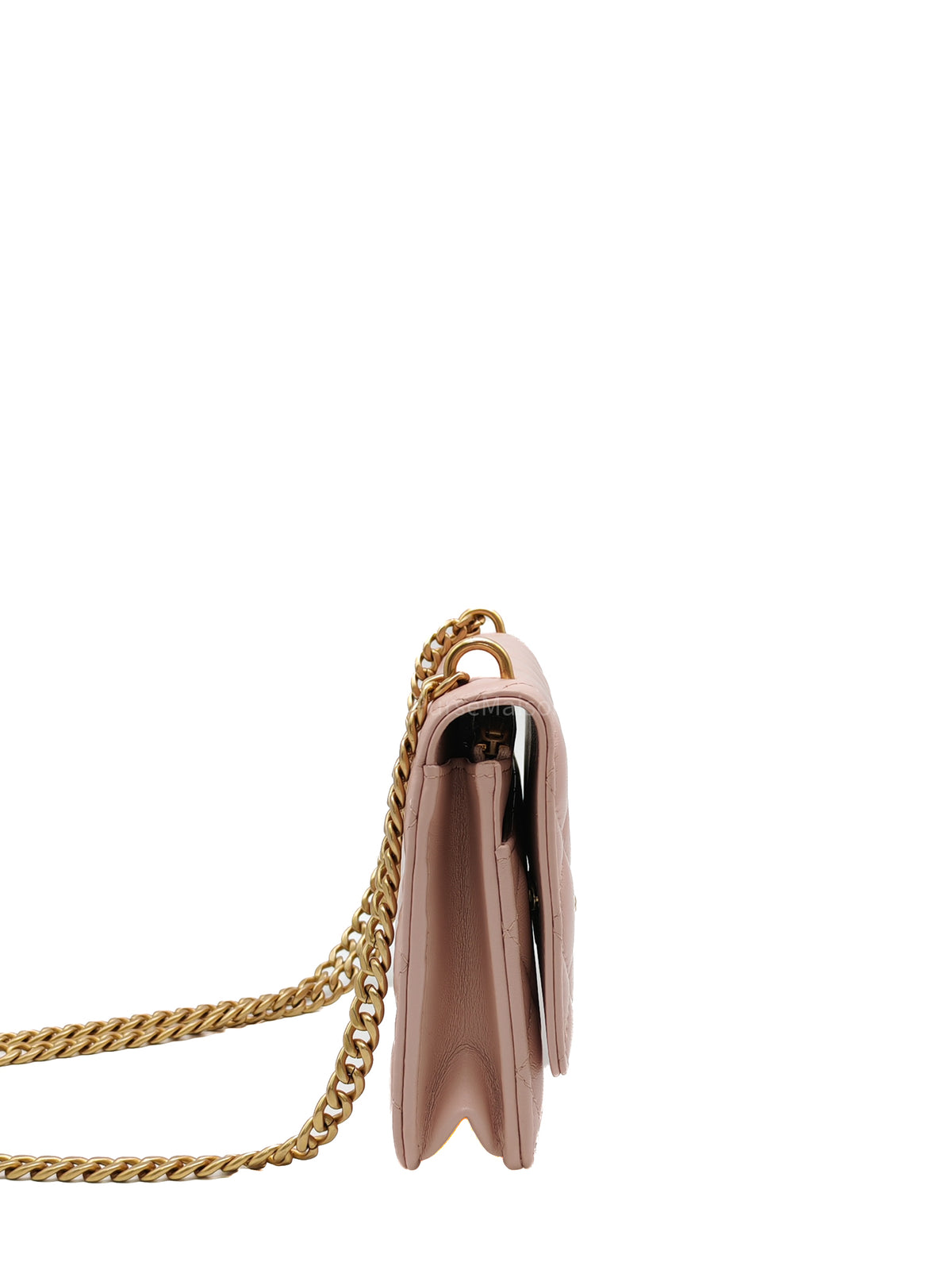 Chanel Turning Lock & Adjustable Chain Strap Wallet On Chain in Sakura Pink Lambskin Leather Aged Gold Hardware (Microchip) | Purse Maison Luxury Bags Shop