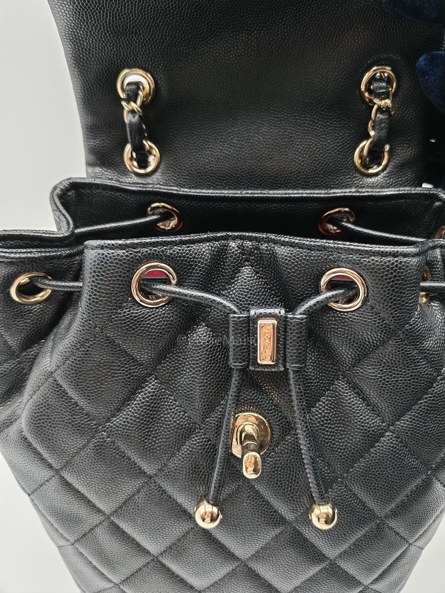Urban Spirit Backpack Mini in Black Quilted Caviar Leather & Light Gold Hardware Microchip | Purse Maison Luxury Bags Shop