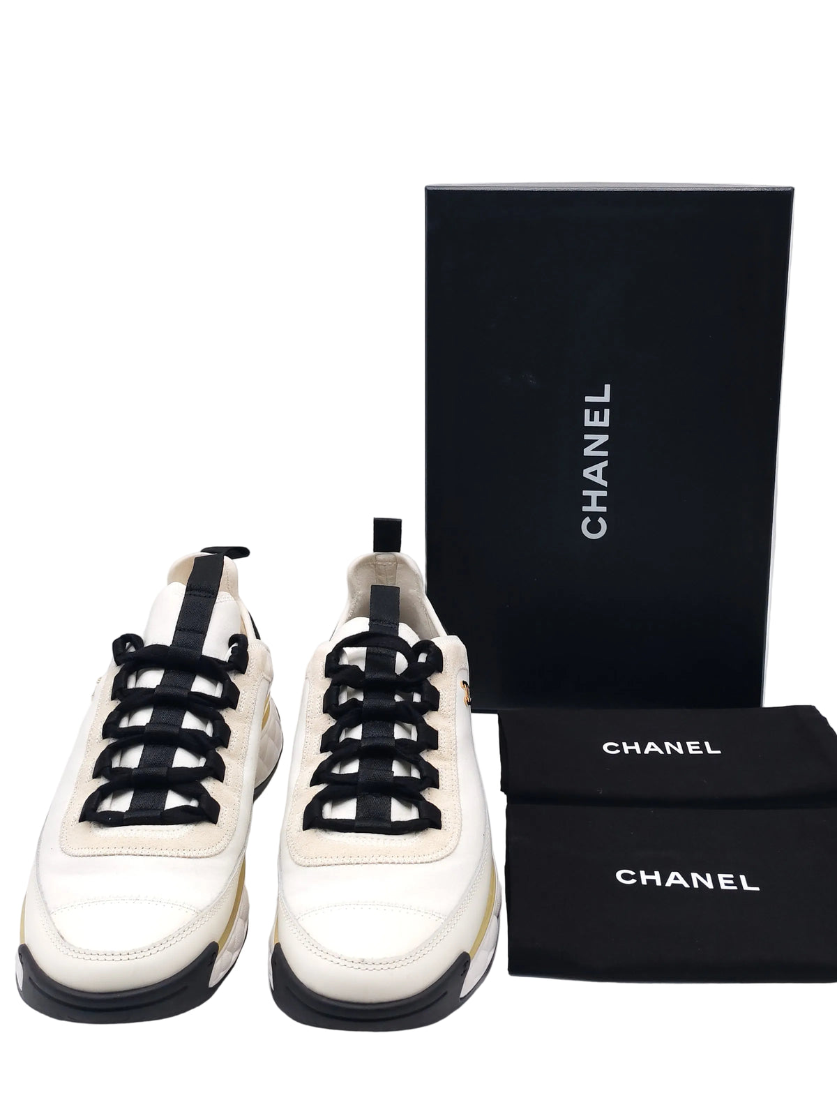 Chanel Velvet Calfskin and Mixed Fibers CC Sneakers Size 39.5 EU (29 cm) | Purse Maison Luxury Bags Shop