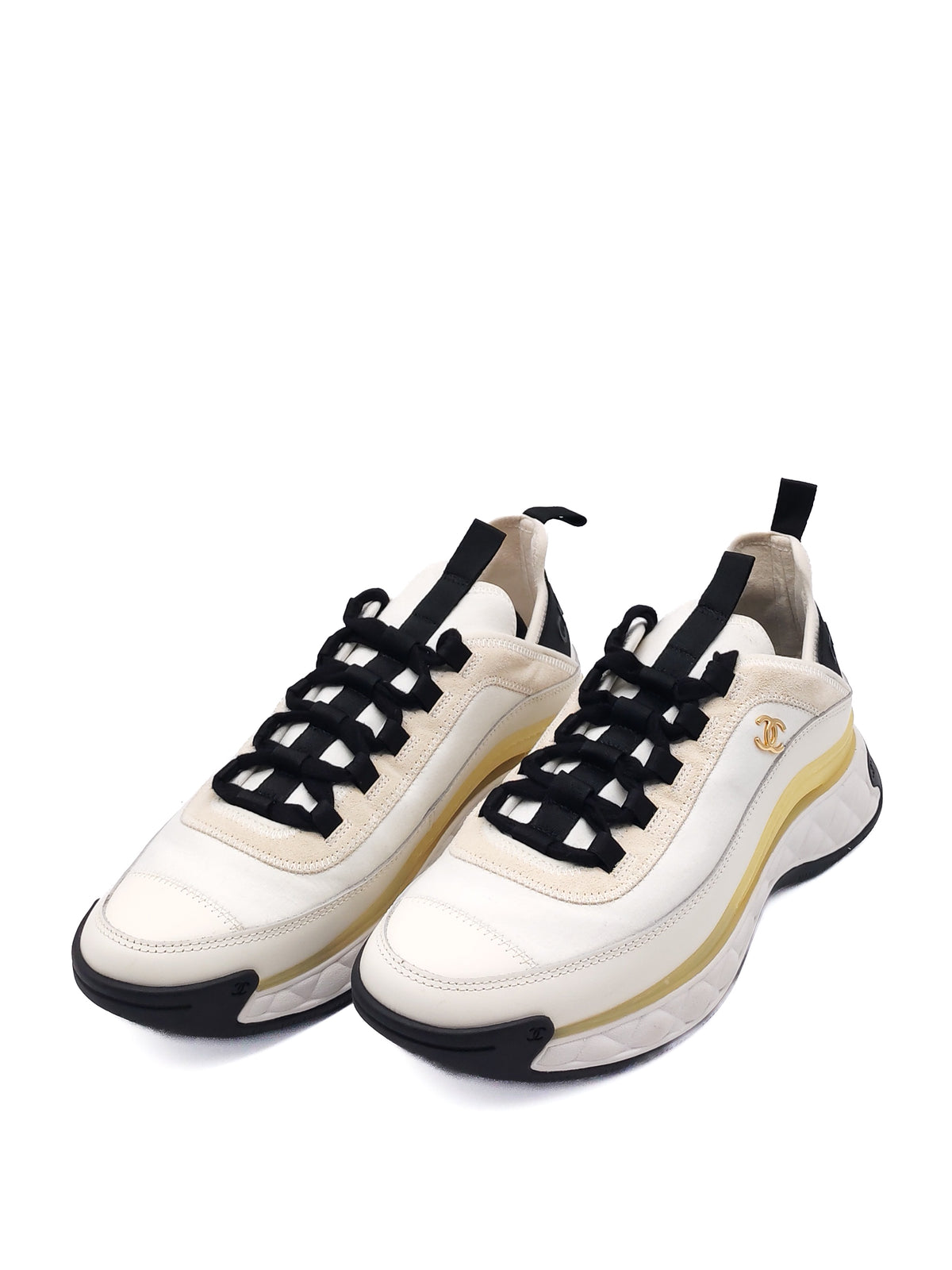 Chanel Velvet Calfskin and Mixed Fibers CC Sneakers Size 39.5 EU (29 cm) | Purse Maison Luxury Bags Shop