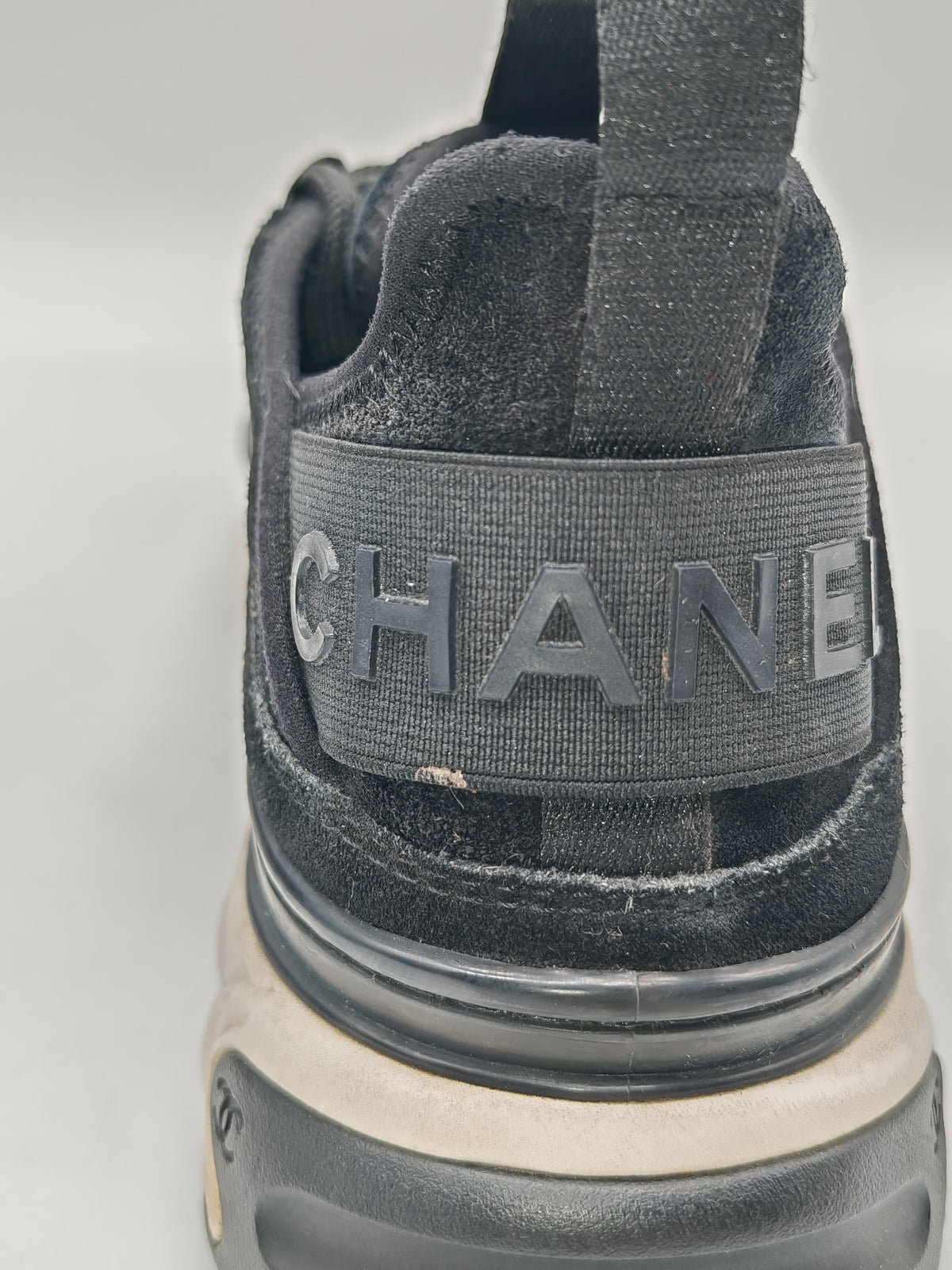 Chanel Velvet Calfskin Mixed Fibers CC Running Sneakers Size 37.5 EU (23.5 cm) | Purse Maison Luxury Bags Shop