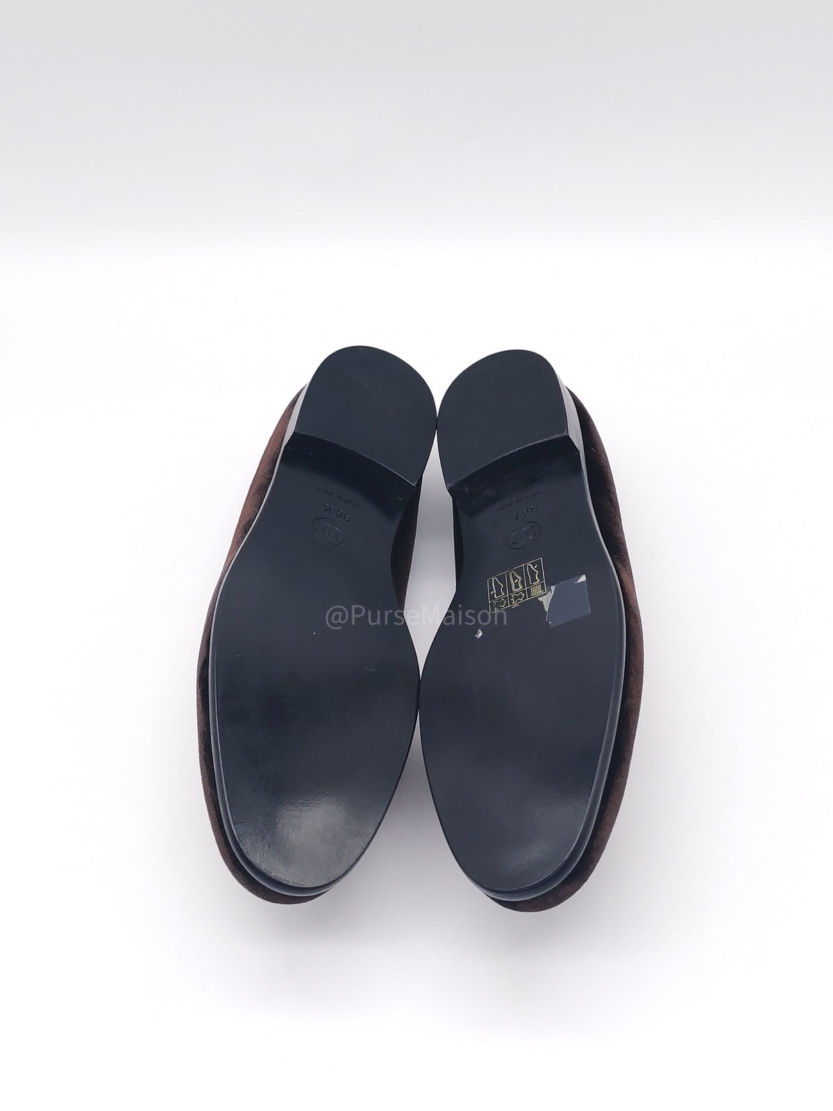 Chanel Velvet Coco Mark Opera Loafers in Black Embroidered Interlocking CC Logo Size 36.5 Eu (23.5 cm) | Purse Maison Luxury Bags Shop