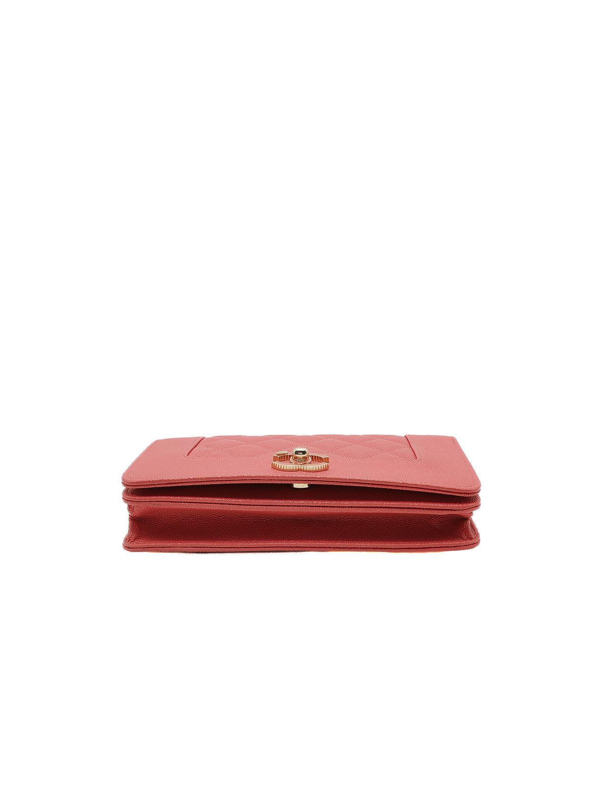 Chanel Vintage Mademoiselle Wallet on Chain in Pink Caviar Quilted Light Gold Hardware (Series 28) | Purse Maison Luxury Bags Shop