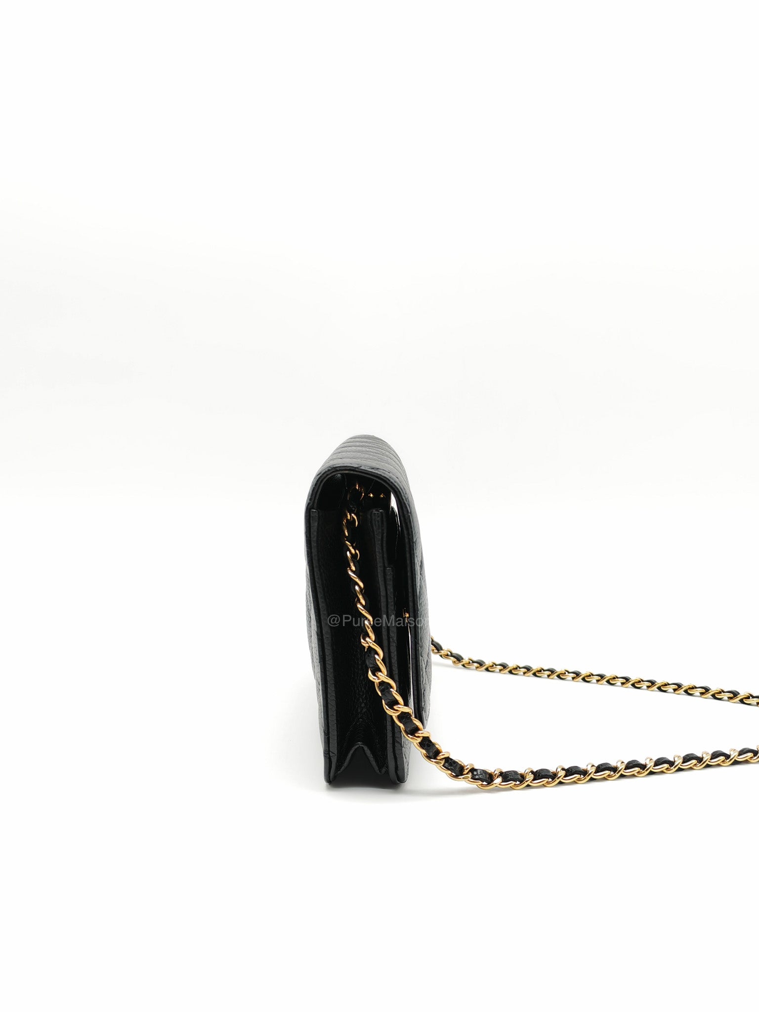 Chanel Wallet on Chain (WOC) in Black Caviar Leather and Gold Hardware (Microchip) | Purse Maison Luxury Bags Shop