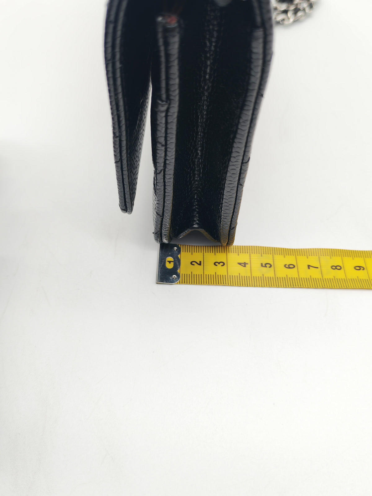 Chanel Wallet on Chain (WOC) in Black Caviar Leather and Silver Hardware Microchip (HC****E0) | Purse Maison Luxury Bags Shop
