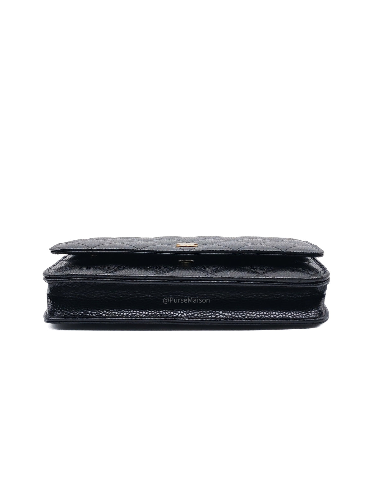 Chanel Wallet on Chain (WOC) in Black Caviar Leather Gold Hardware Microchip (NA****N3) | Purse Maison Luxury Bags Shop