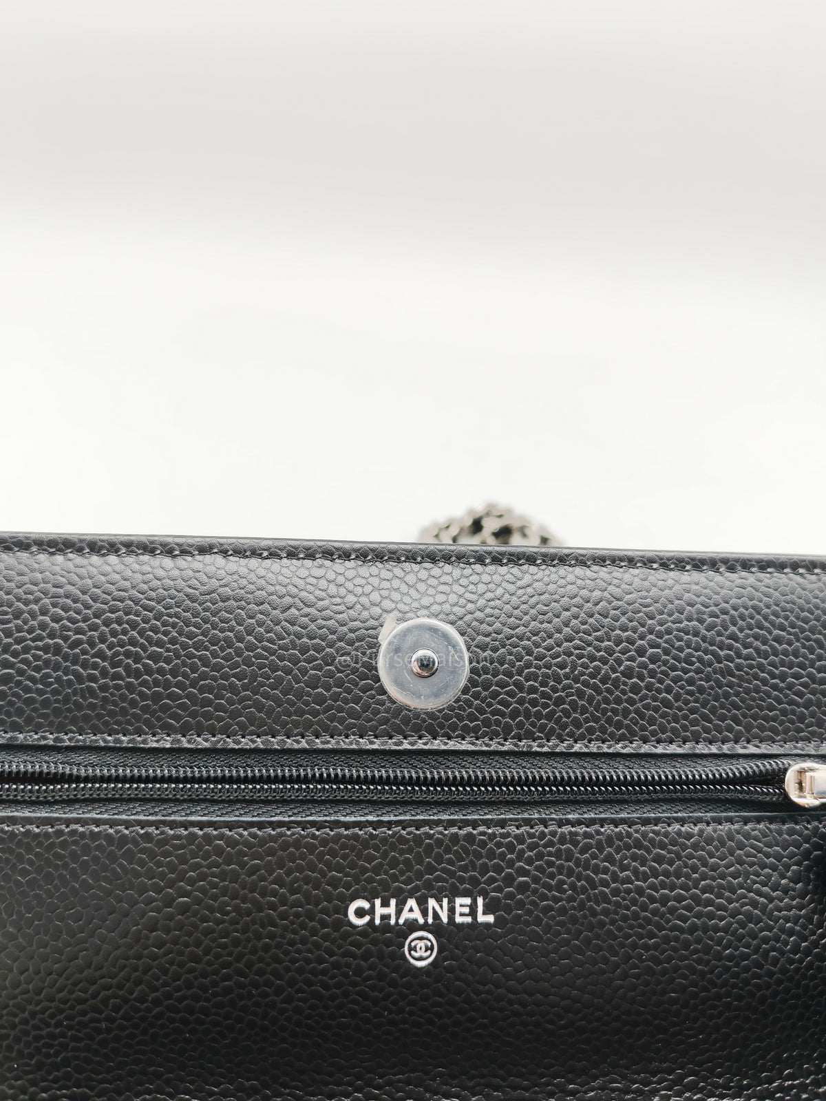 Chanel Wallet on Chain (WOC) in Black Caviar Leather Silver Hardware Microchip (X9****PL) | Purse Maison Luxury Bags Shop