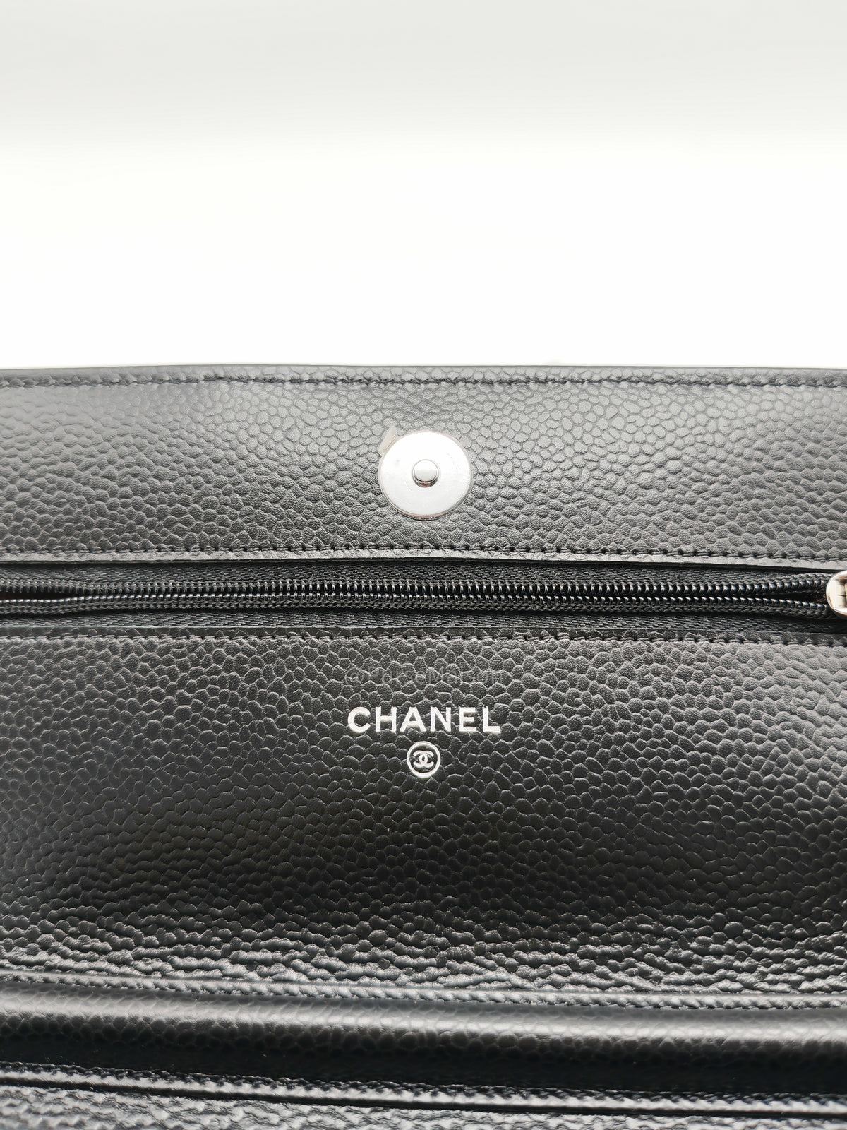 Chanel Wallet on Chain (WOC) in Black Caviar Leather Silver Hardware Microchip (X9****PL) | Purse Maison Luxury Bags Shop
