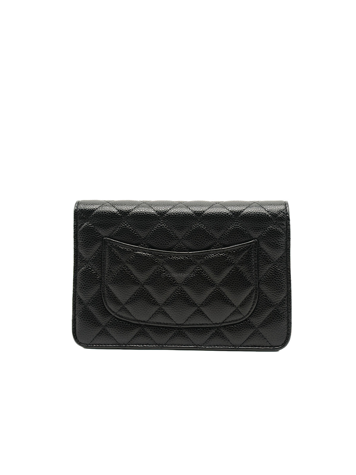 Chanel Wallet on Chain (WOC) in Black Quilted Caviar Leather and Gold Hardware Series 29 | Purse Maison Luxury Bags Shop