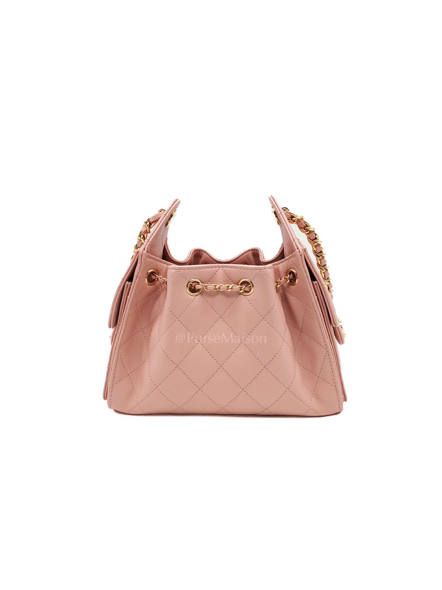 25 Mini in Pink Caviar Leather and Shiny Rosegold Hardware Microchip