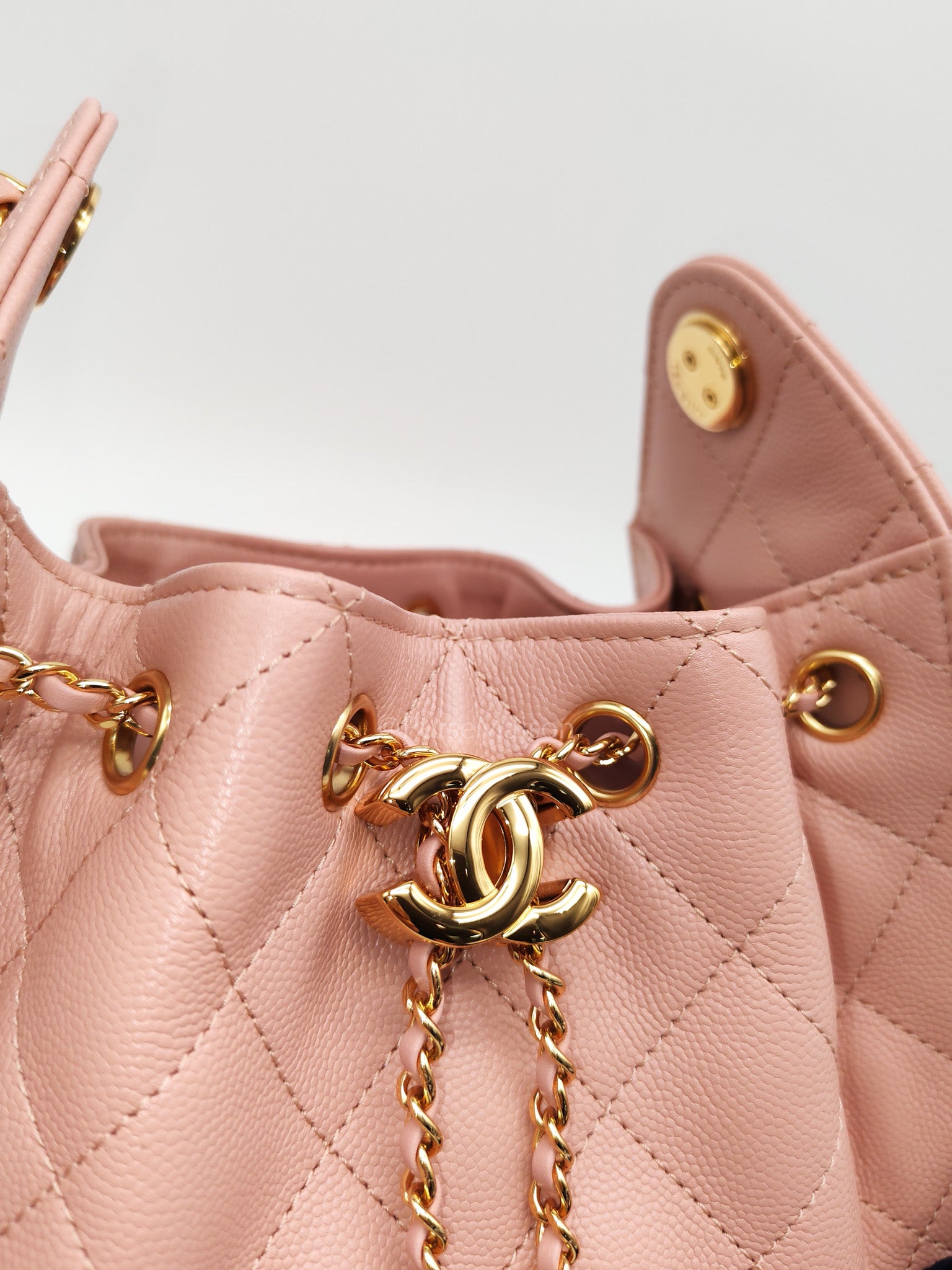 25 Mini in Pink Caviar Leather and Shiny Rosegold Hardware Microchip