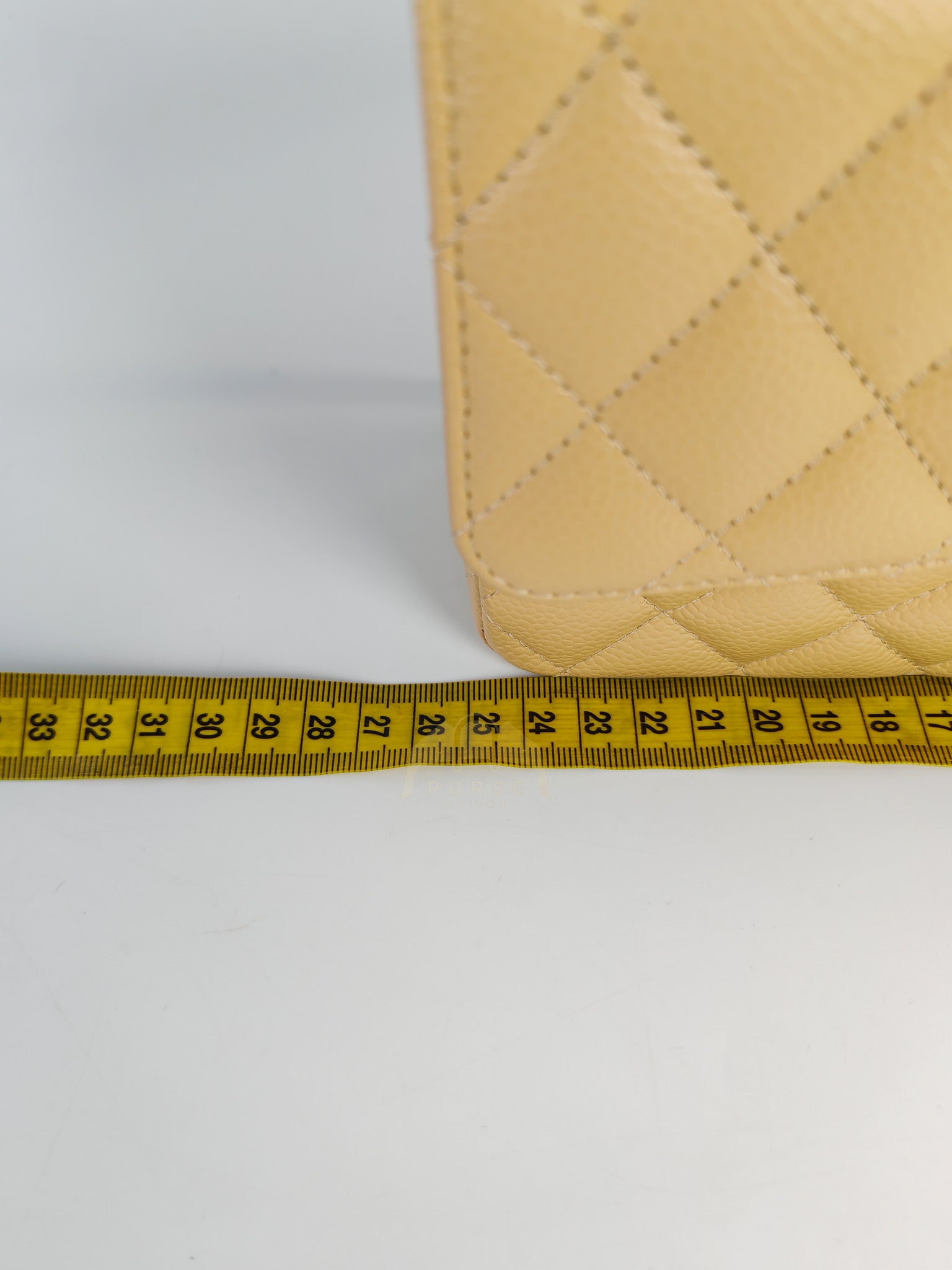 Classic Double Flap Medium in Beige Clair Caviar Leather & Gold Hardware(Microchip)