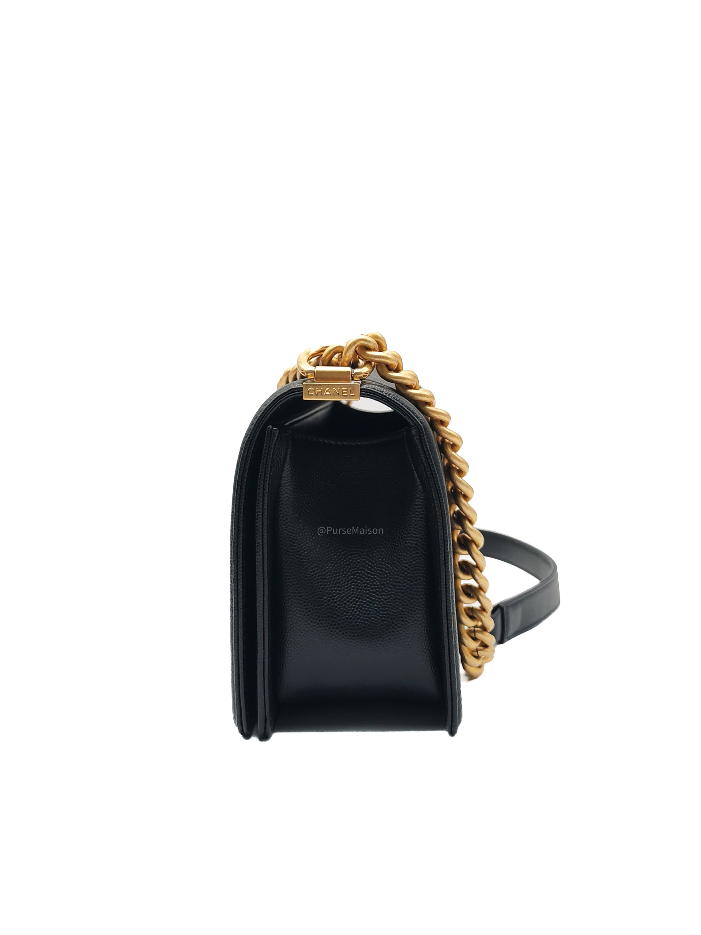 Chanel Boy Old Medium Caviar GHW Microchip CEN64C5A