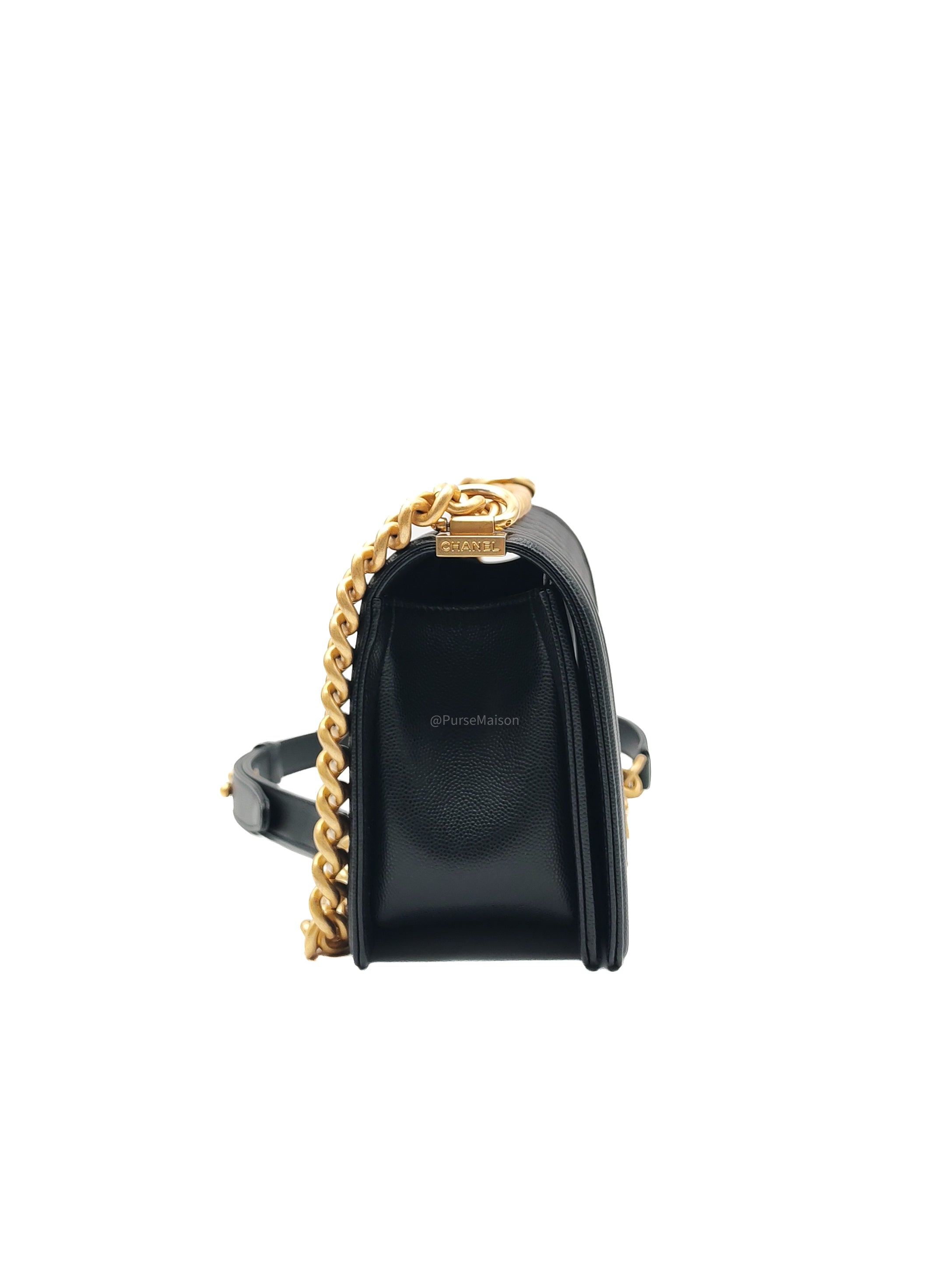 Chanel Boy Old Medium Caviar GHW Microchip CEN64C5A