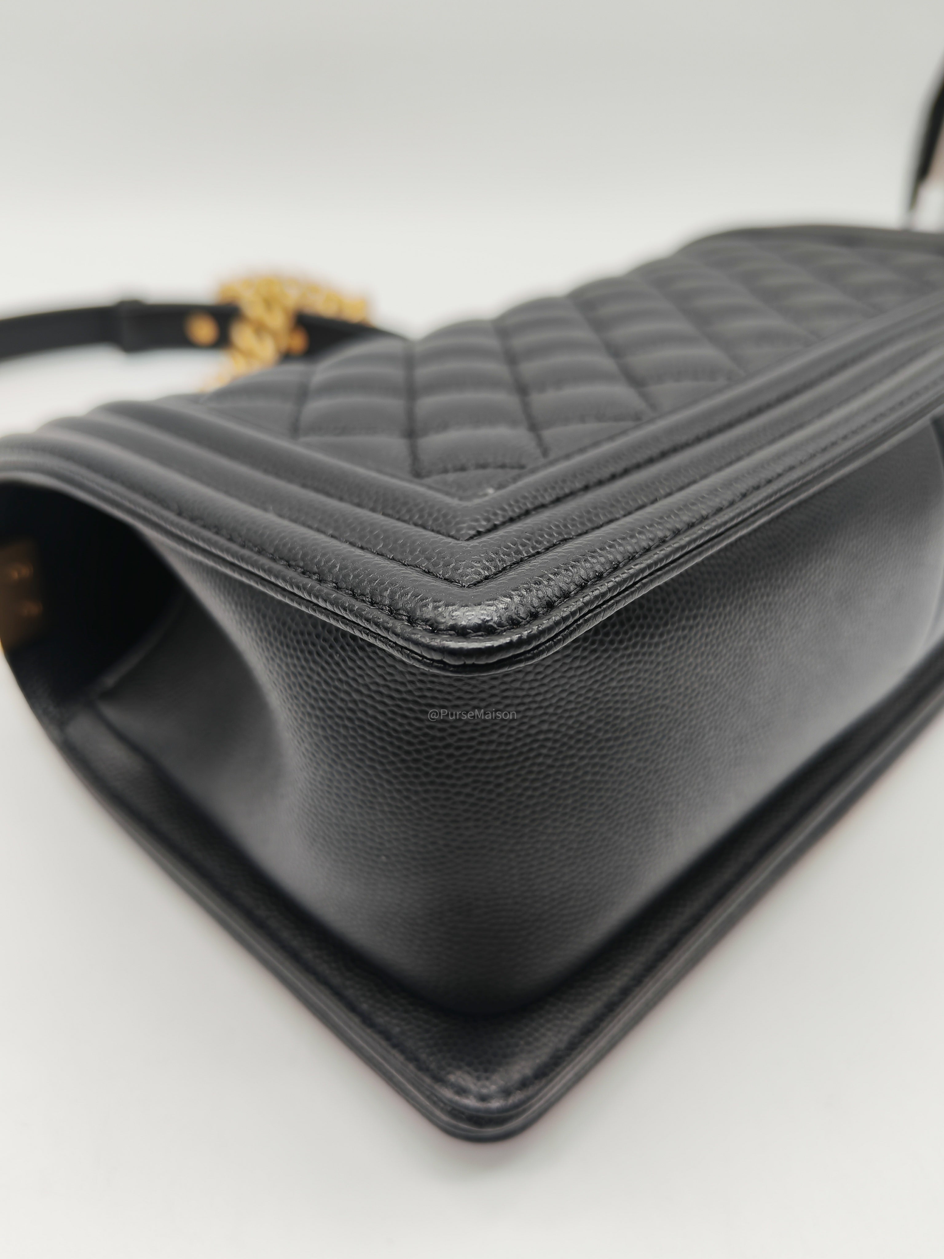 Chanel Boy Old Medium Caviar GHW Microchip CEN64C5A