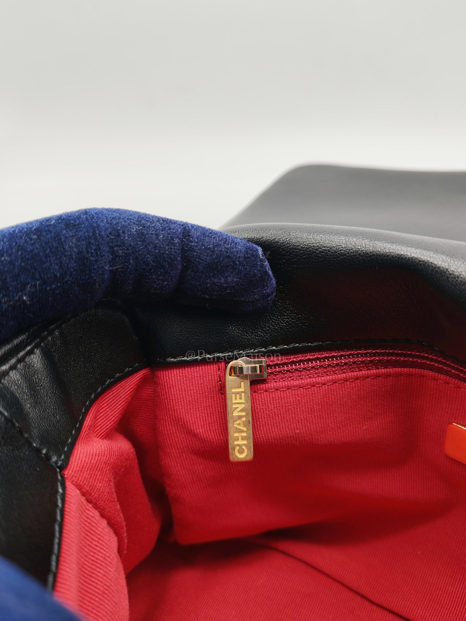 19 Small in Black Quilted Lambskin Leather & Mixed Hardware Microchip