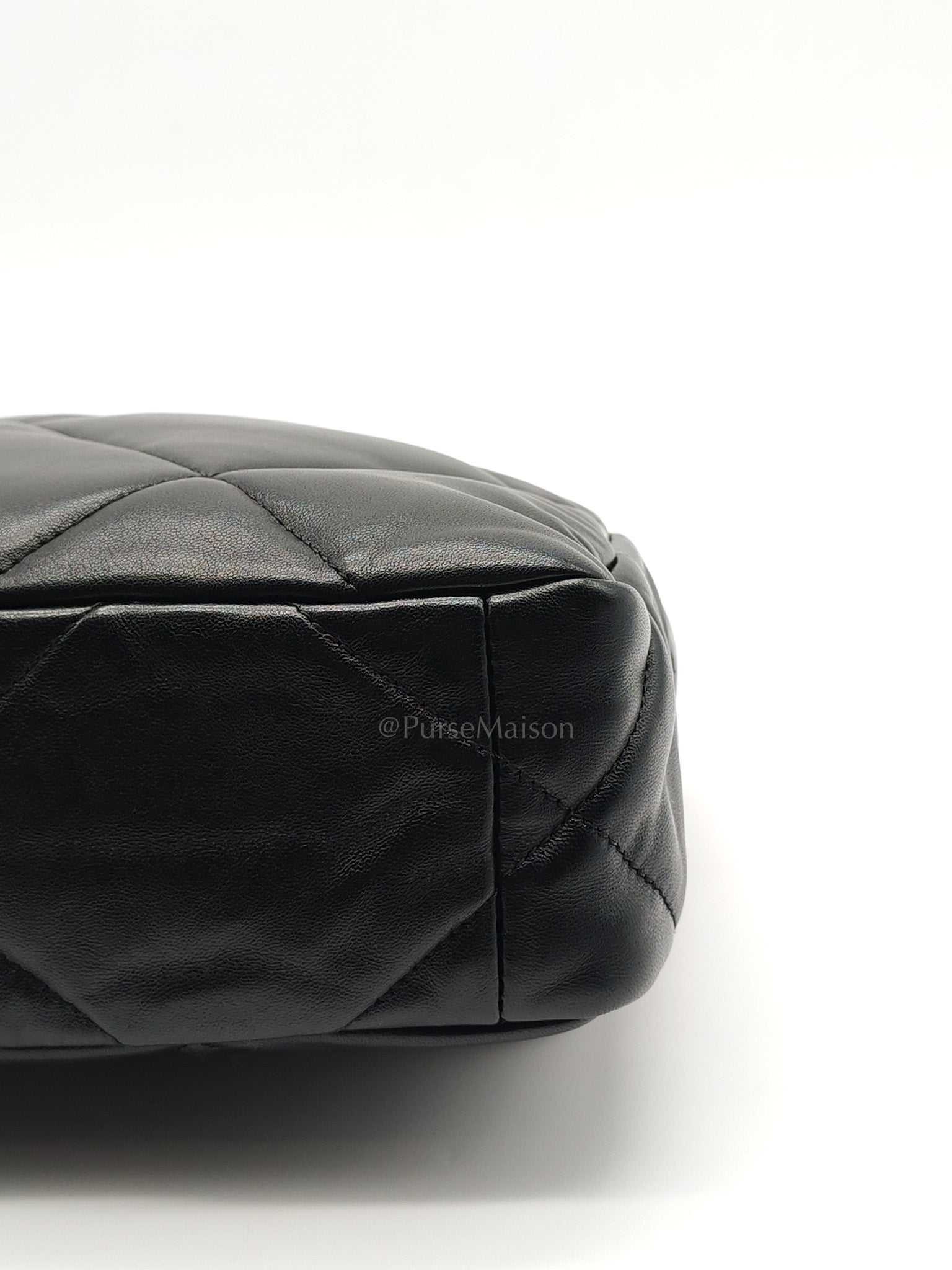 19 Small in Black Quilted Lambskin Leather & Mixed Hardware Microchip