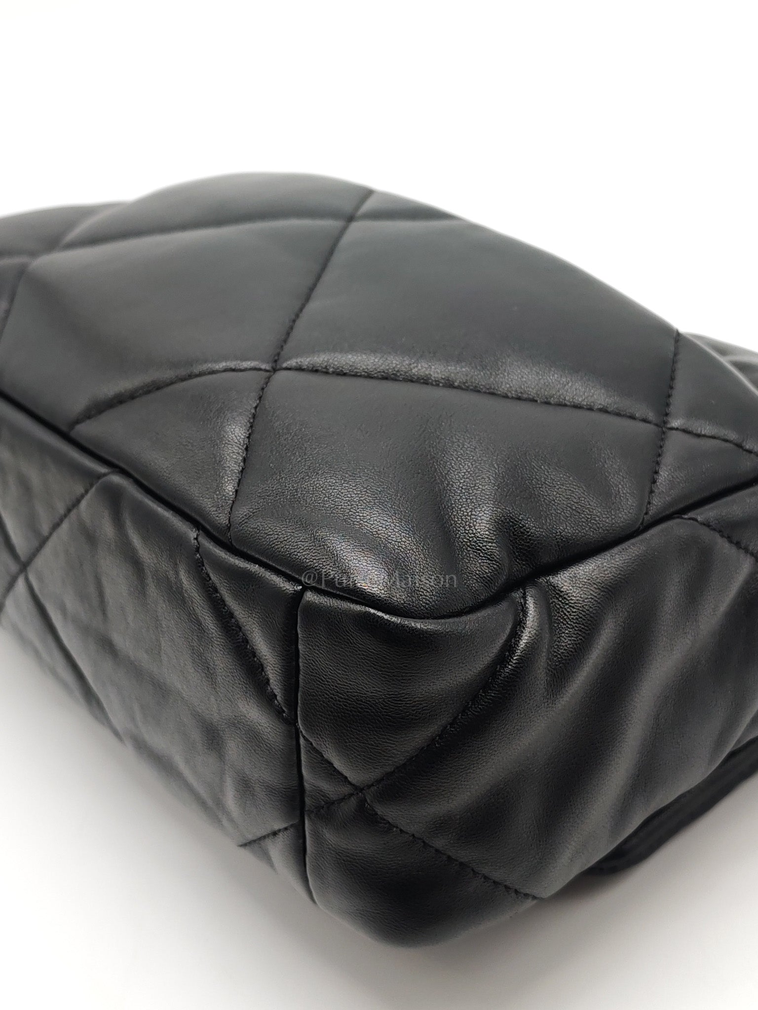 19 Small in Black Quilted Lambskin Leather & Mixed Hardware Microchip