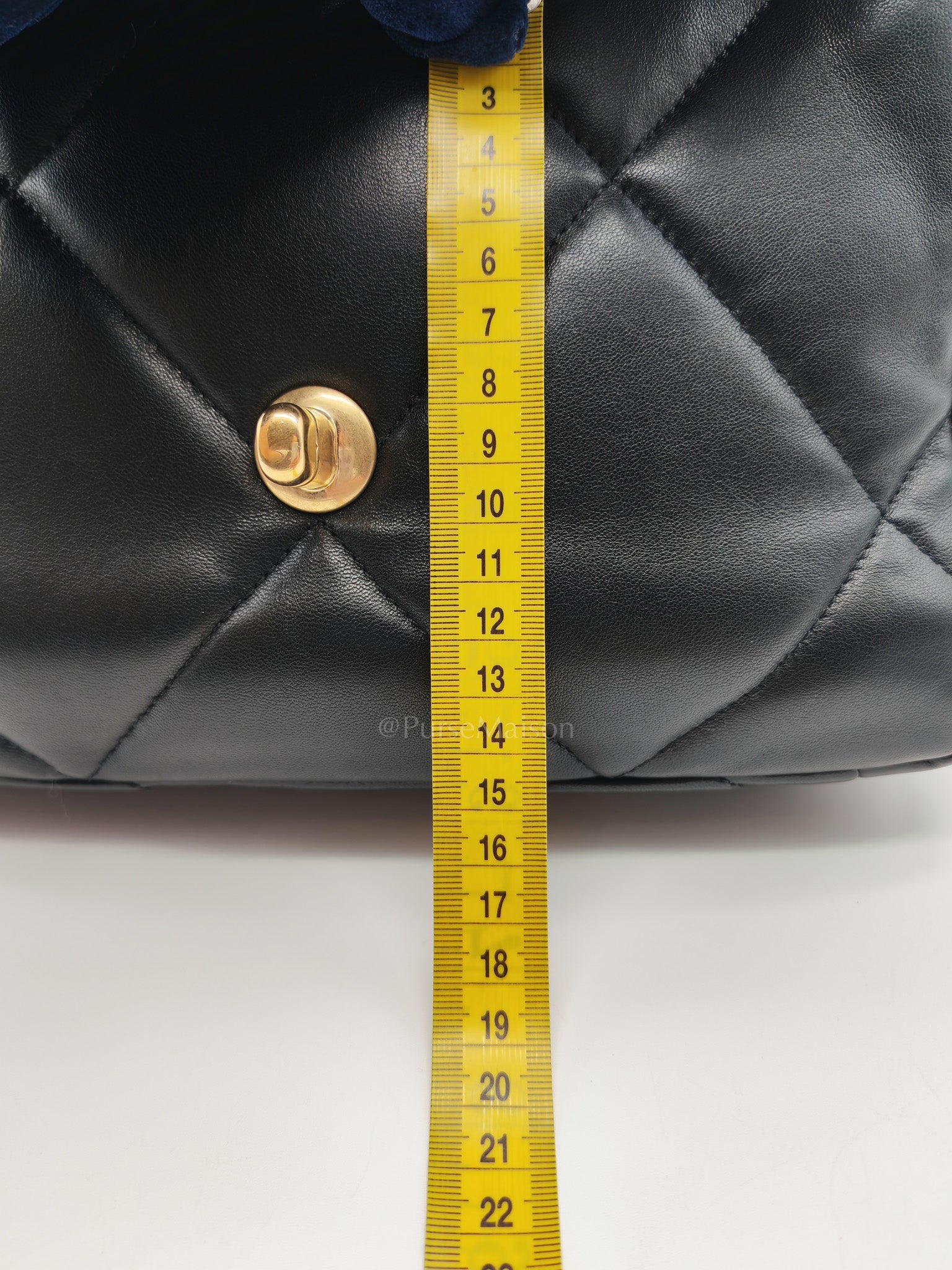 19 Small in Black Quilted Lambskin Leather & Mixed Hardware Microchip