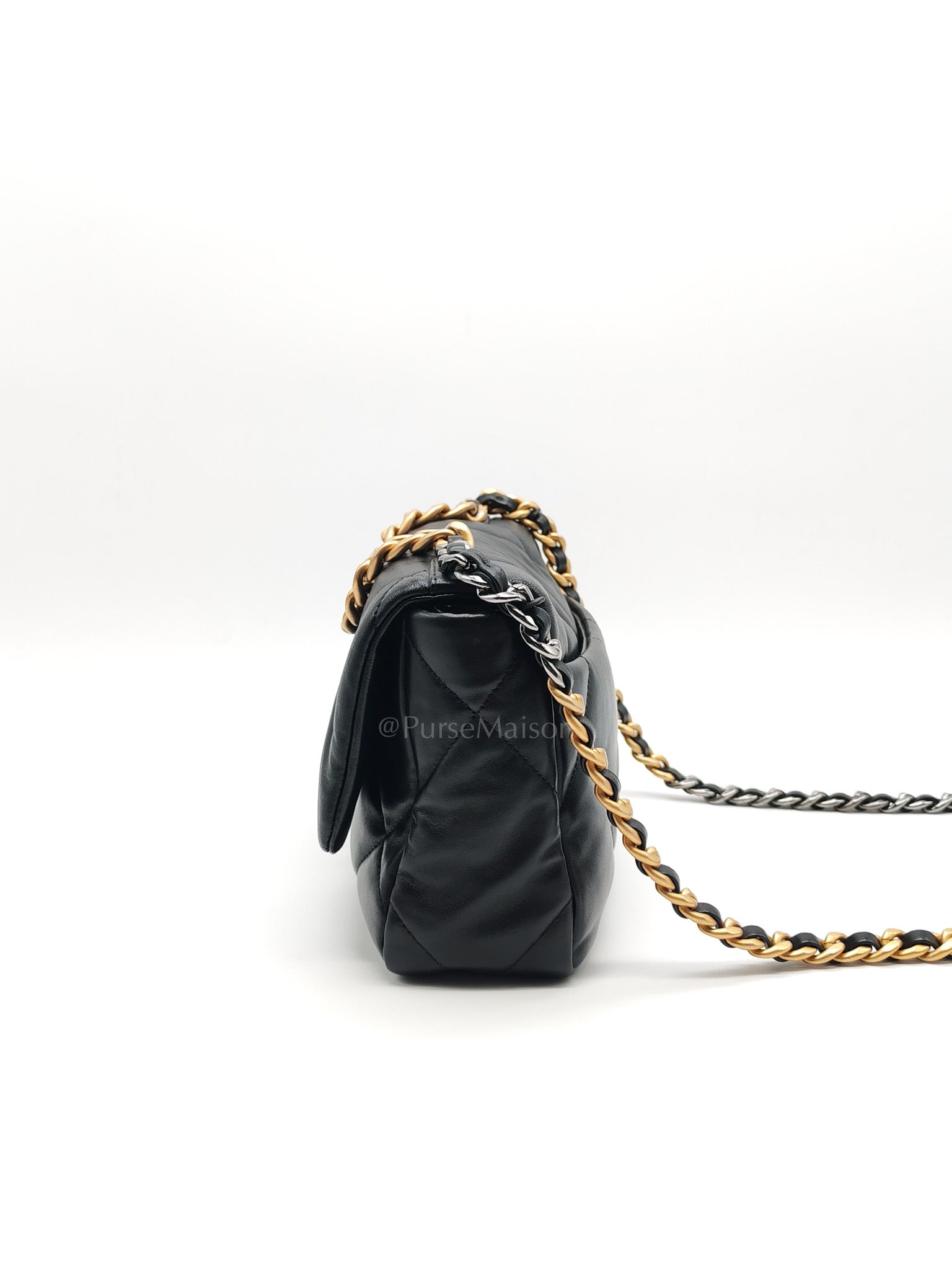 19 Small in Black Quilted Lambskin Leather & Mixed Hardware Microchip