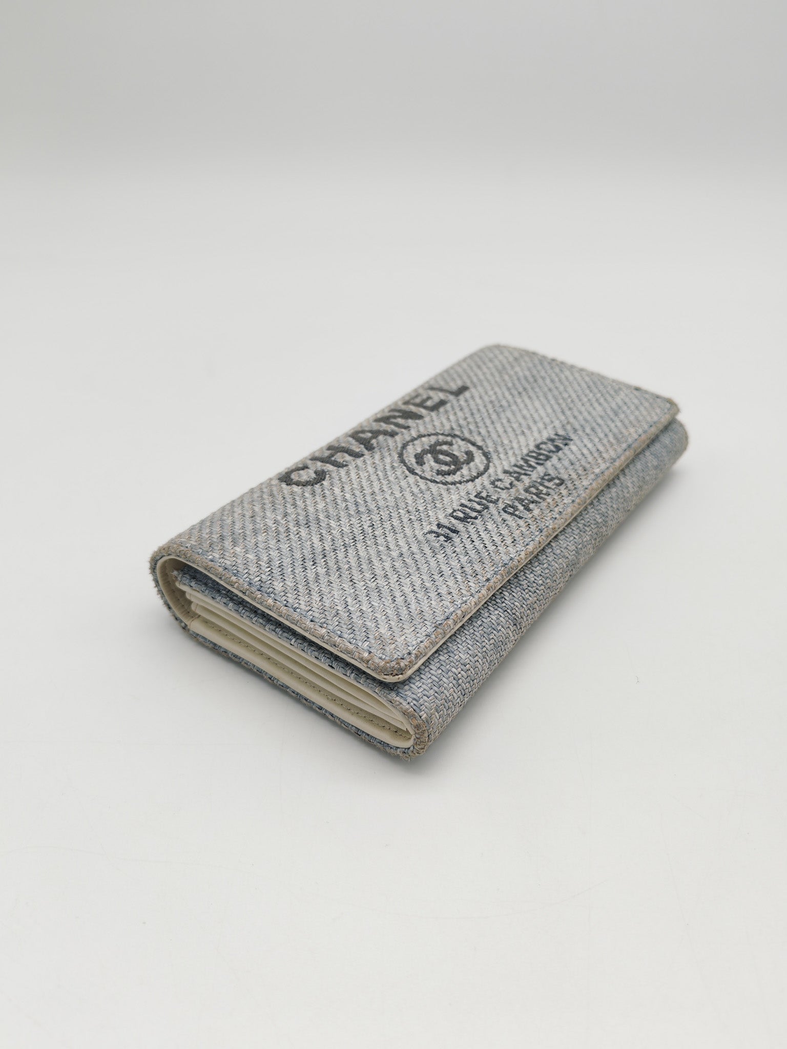 Deuville Long Wallet in Tweed Fabric Canvas Series 18