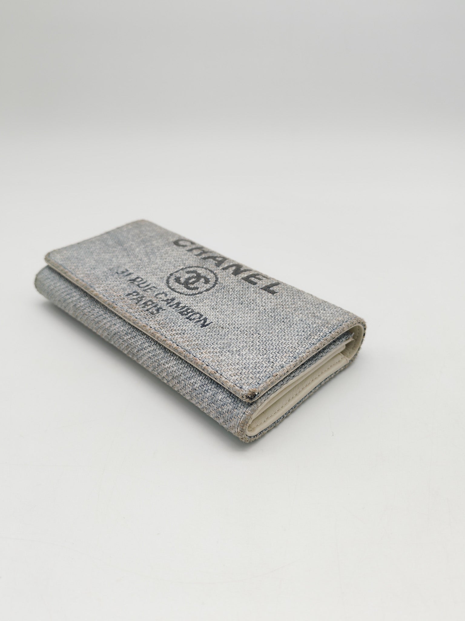 Deuville Long Wallet in Tweed Fabric Canvas Series 18