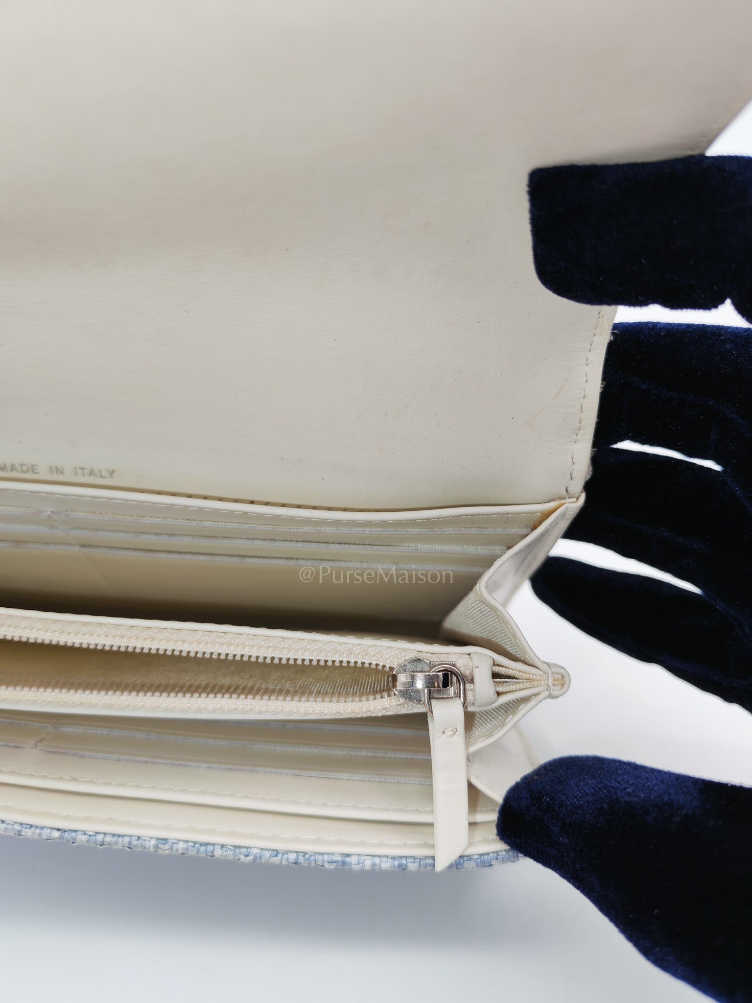 Deuville Long Wallet in Tweed Fabric Canvas Series 18