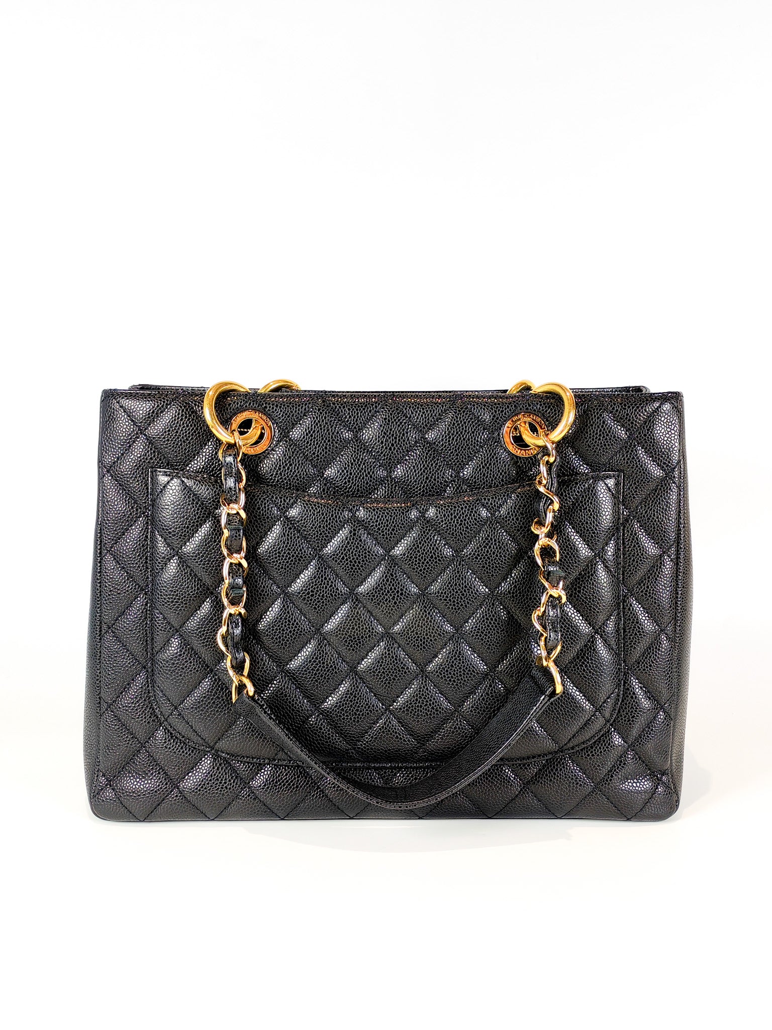 Grand Shopping Tote (GST) in Black Caviar Leather and Gold Hardware Series 19/04