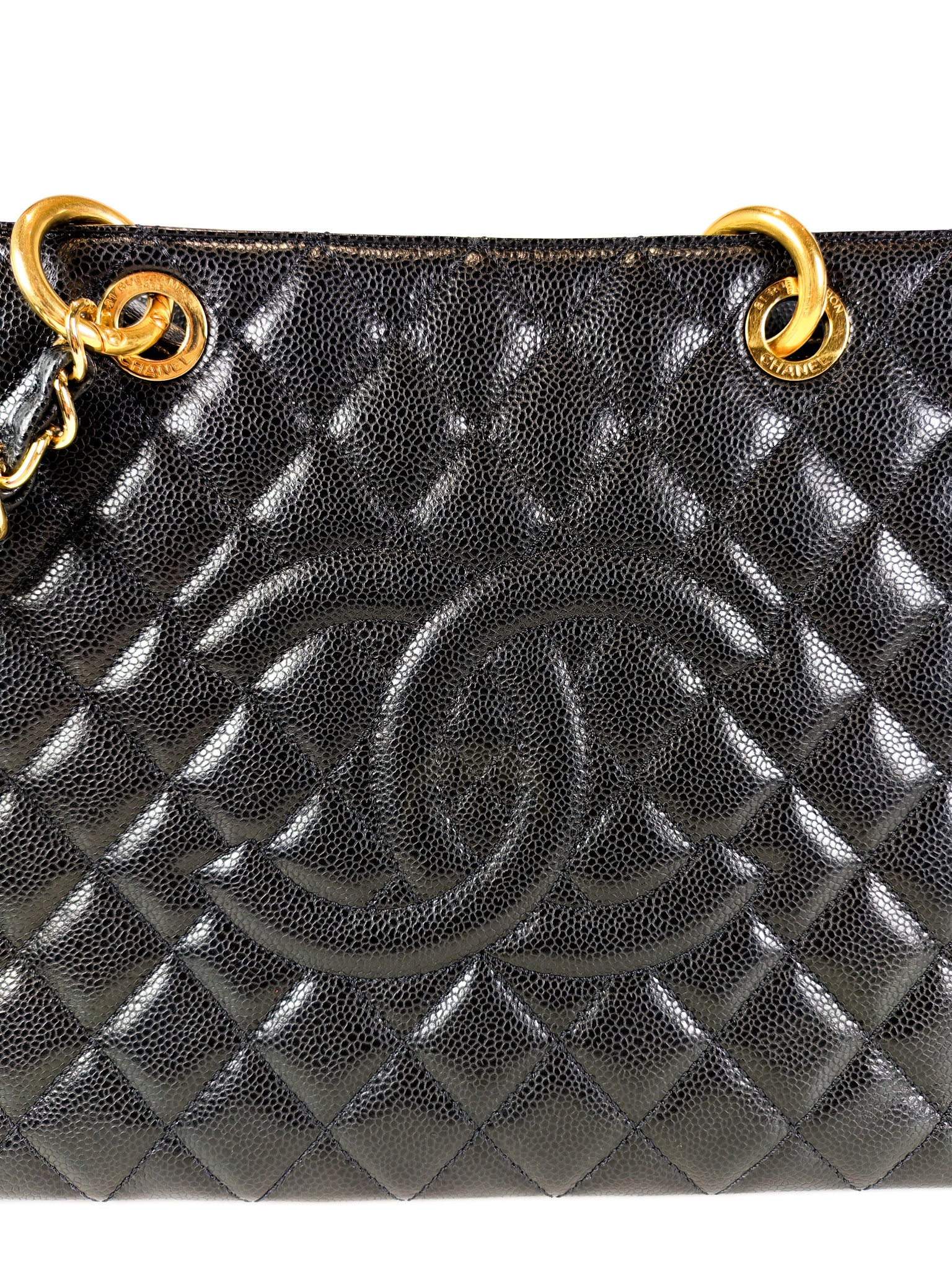 Grand Shopping Tote (GST) in Black Caviar Leather and Gold Hardware Series 19/04